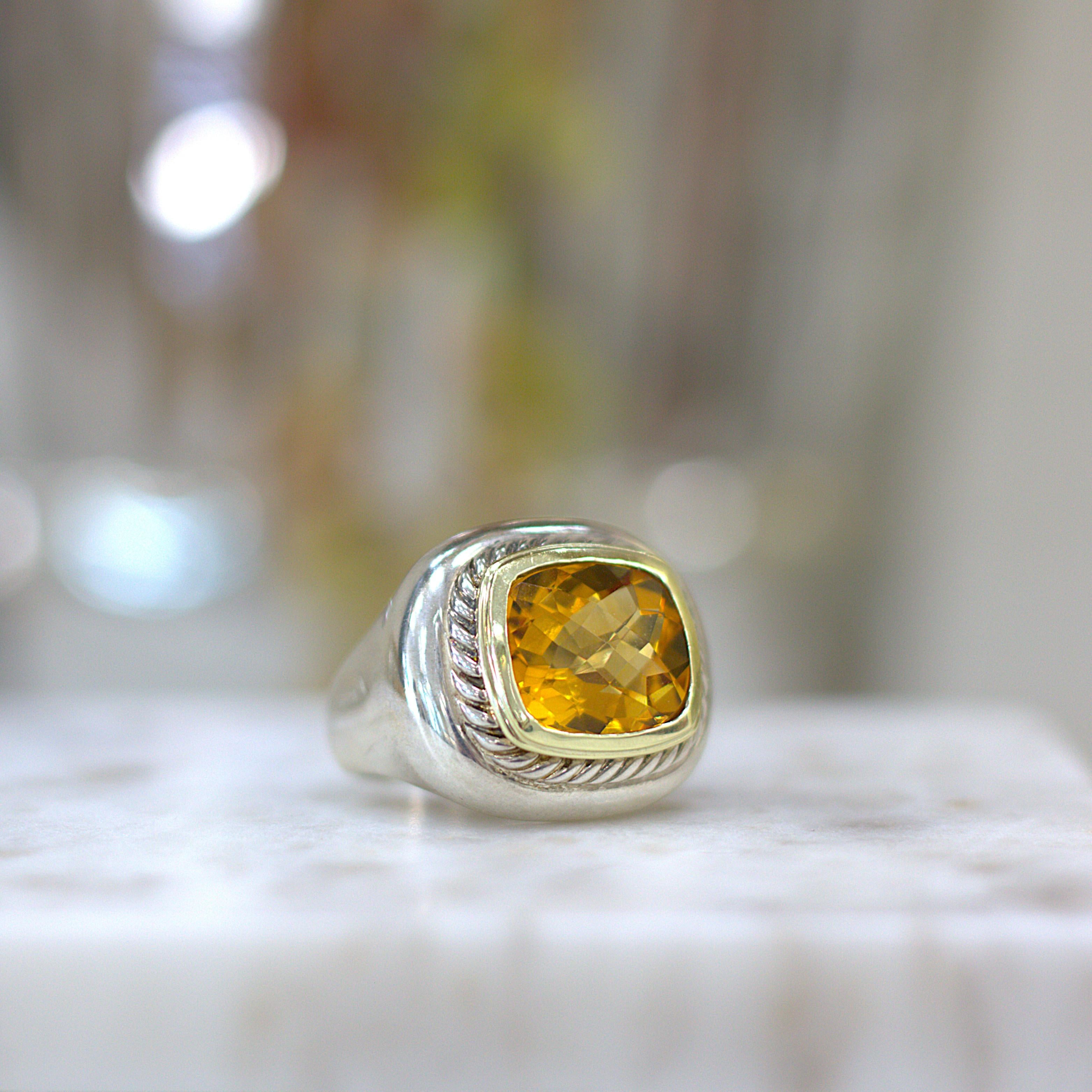 ESTATE Citrine Two Tone Ring