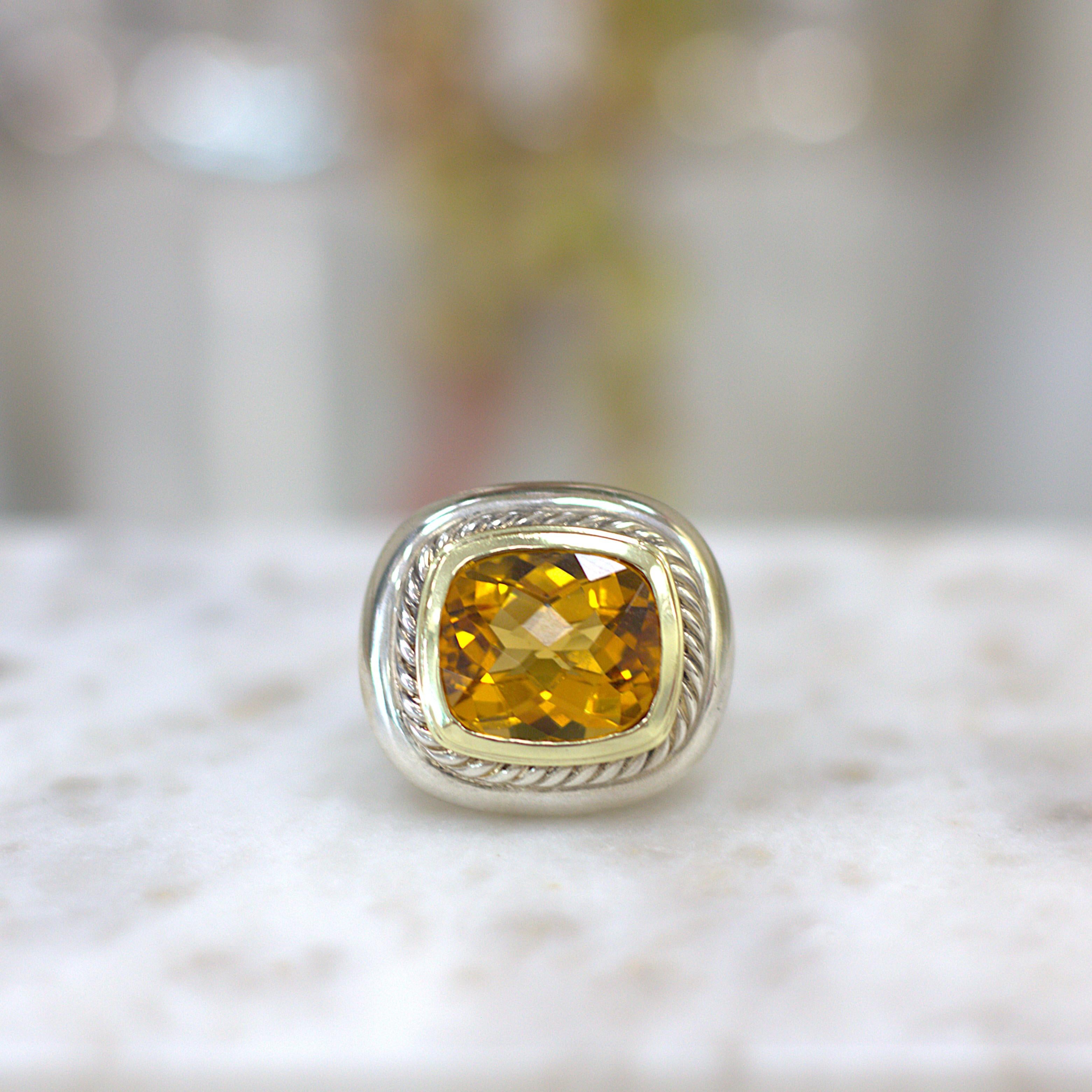 ESTATE Citrine Two Tone Ring