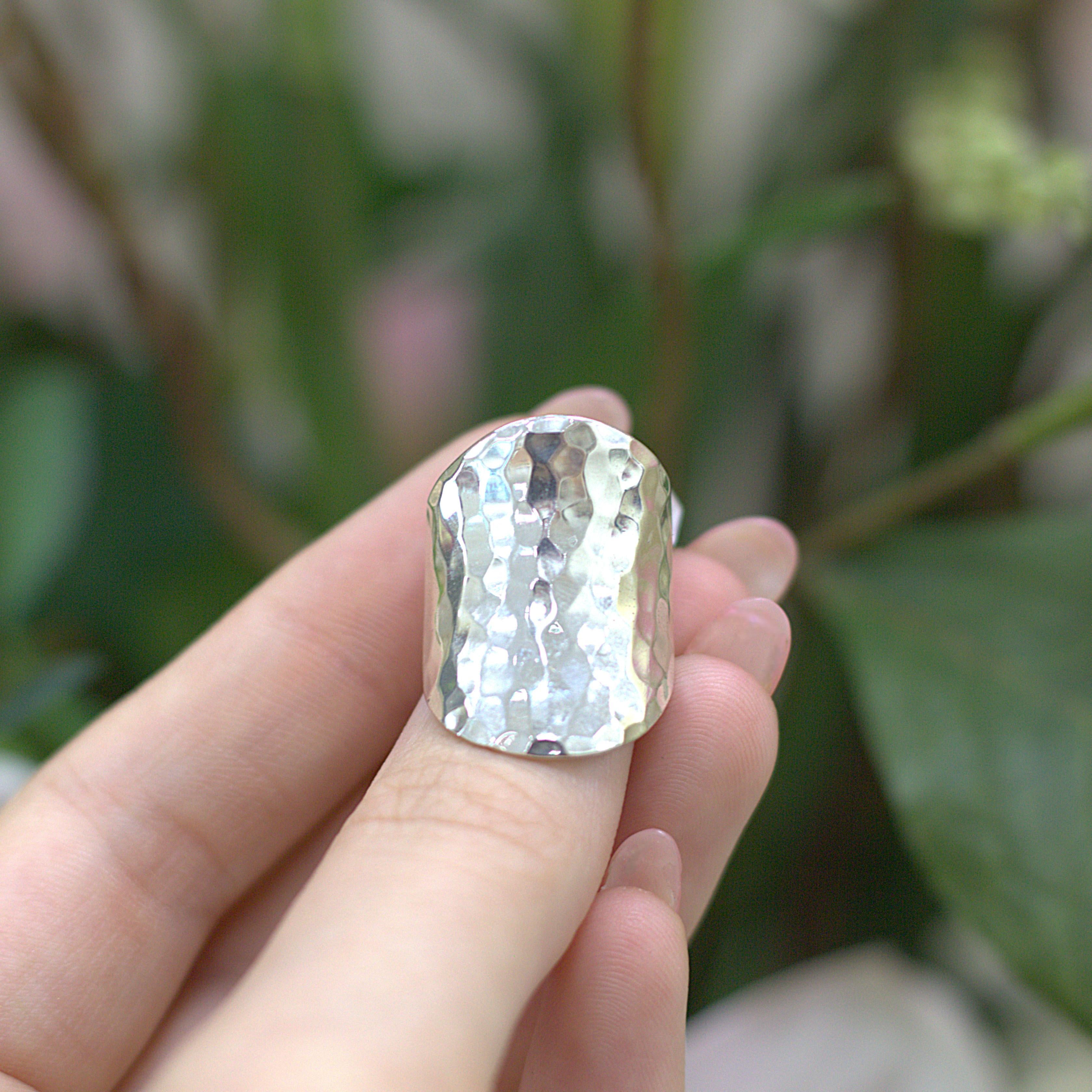 ESTATE Sterling Silver Hammered Ring