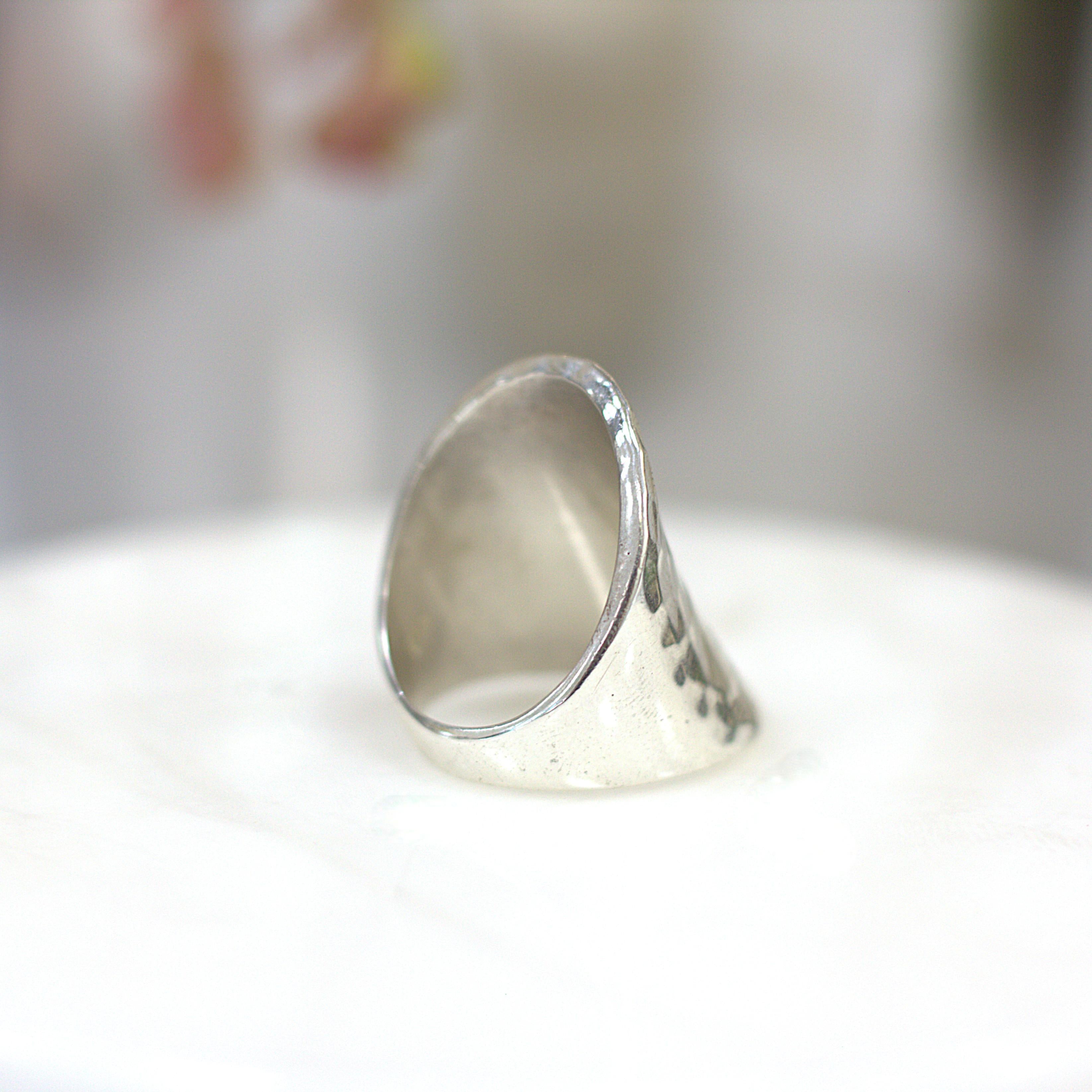 ESTATE Sterling Silver Hammered Ring