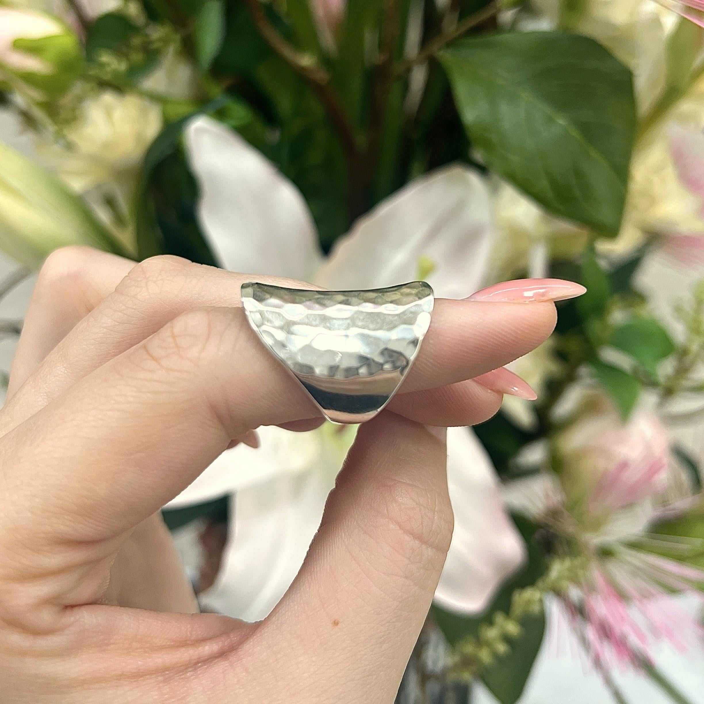 ESTATE Sterling Silver Hammered Ring