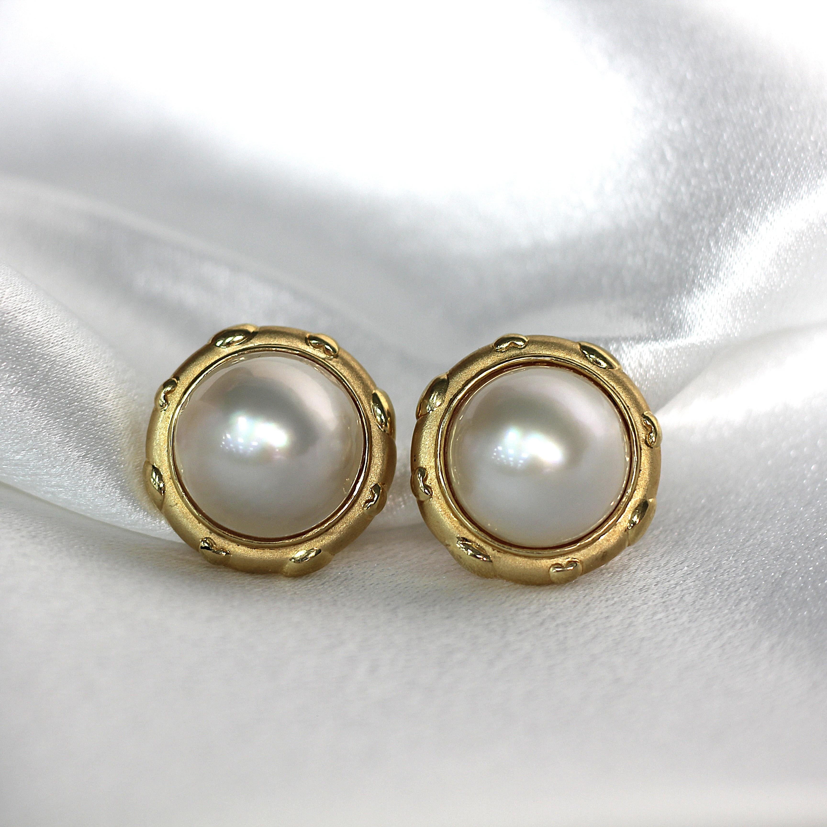 ESTATE Mabe Pearl Earrings