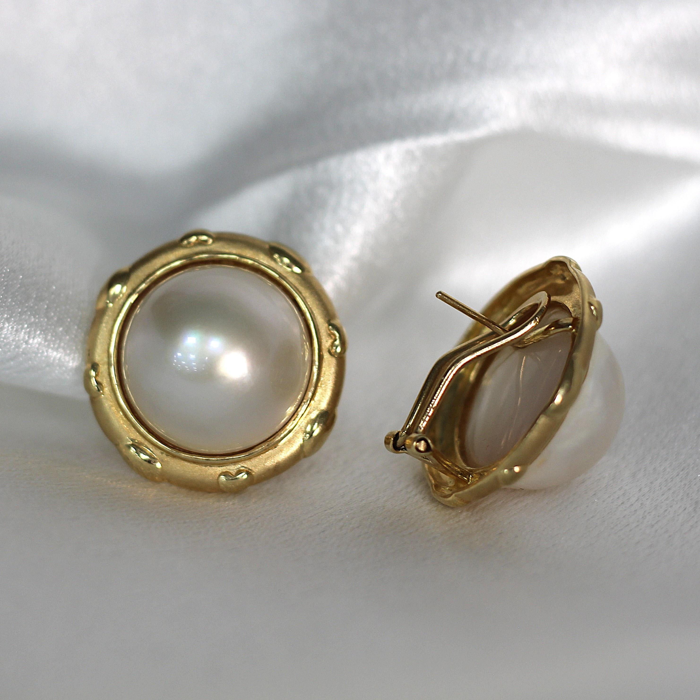 ESTATE Mabe Pearl Earrings