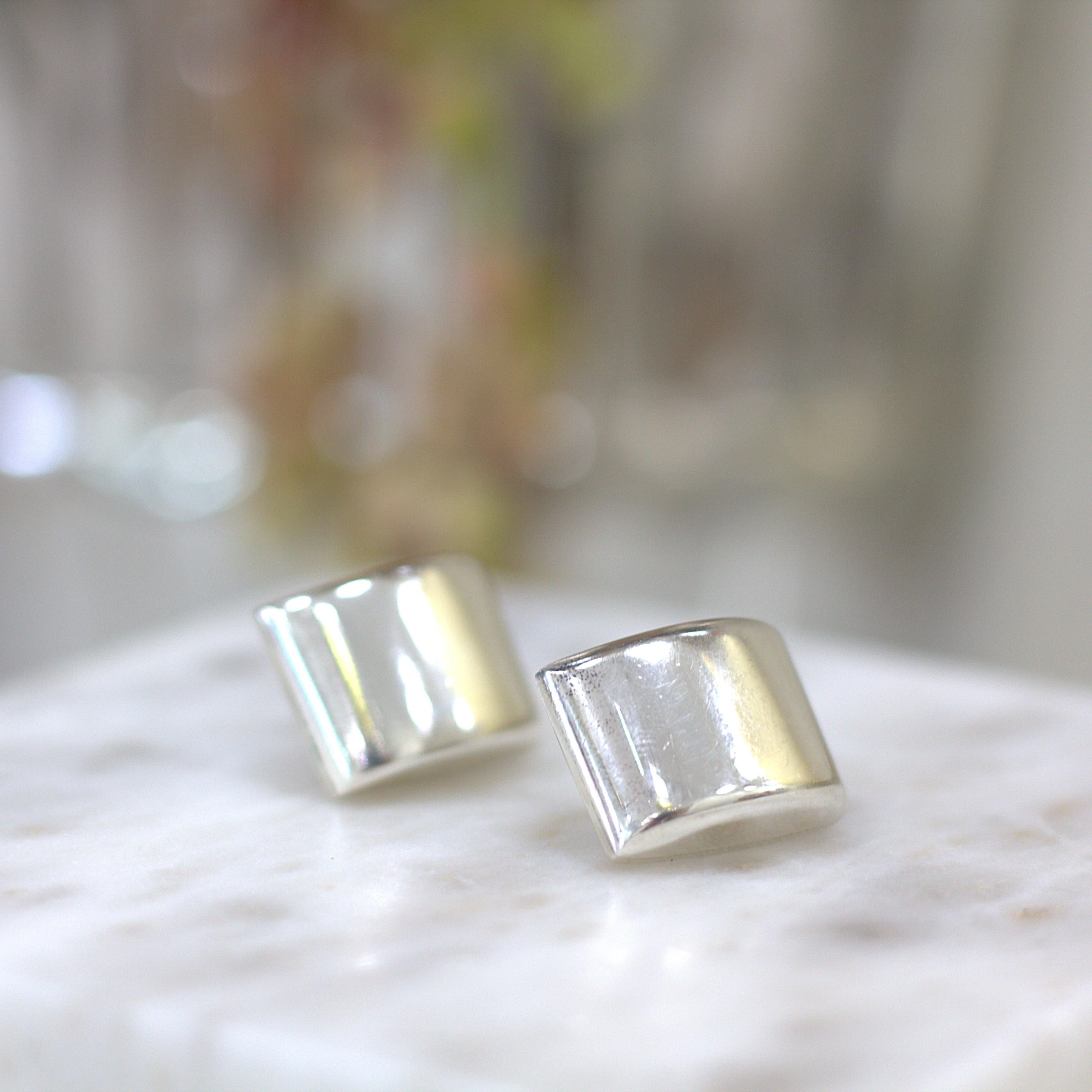 ESTATE Silver Dome Earrings