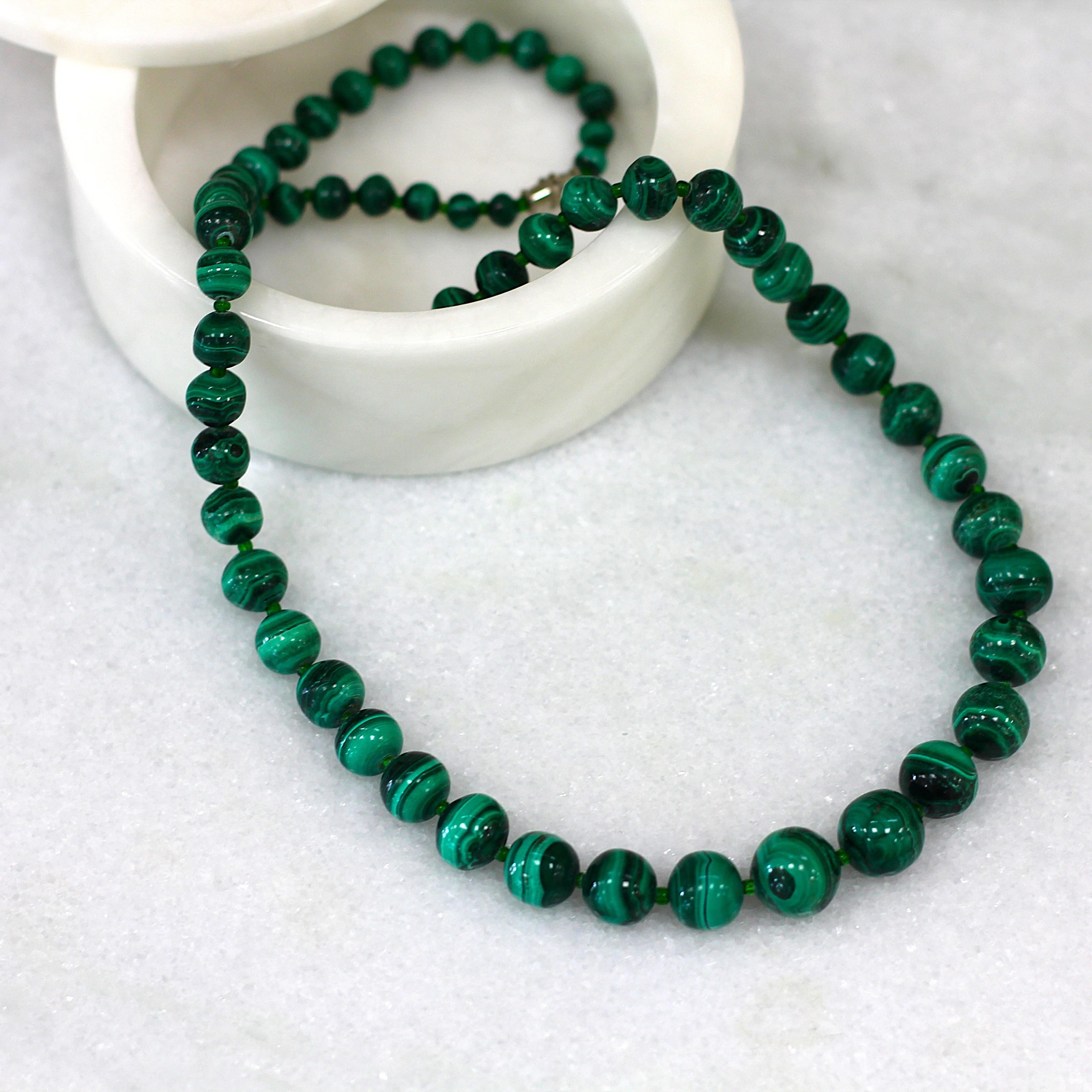 ESTATE Graduated Malachite Necklace