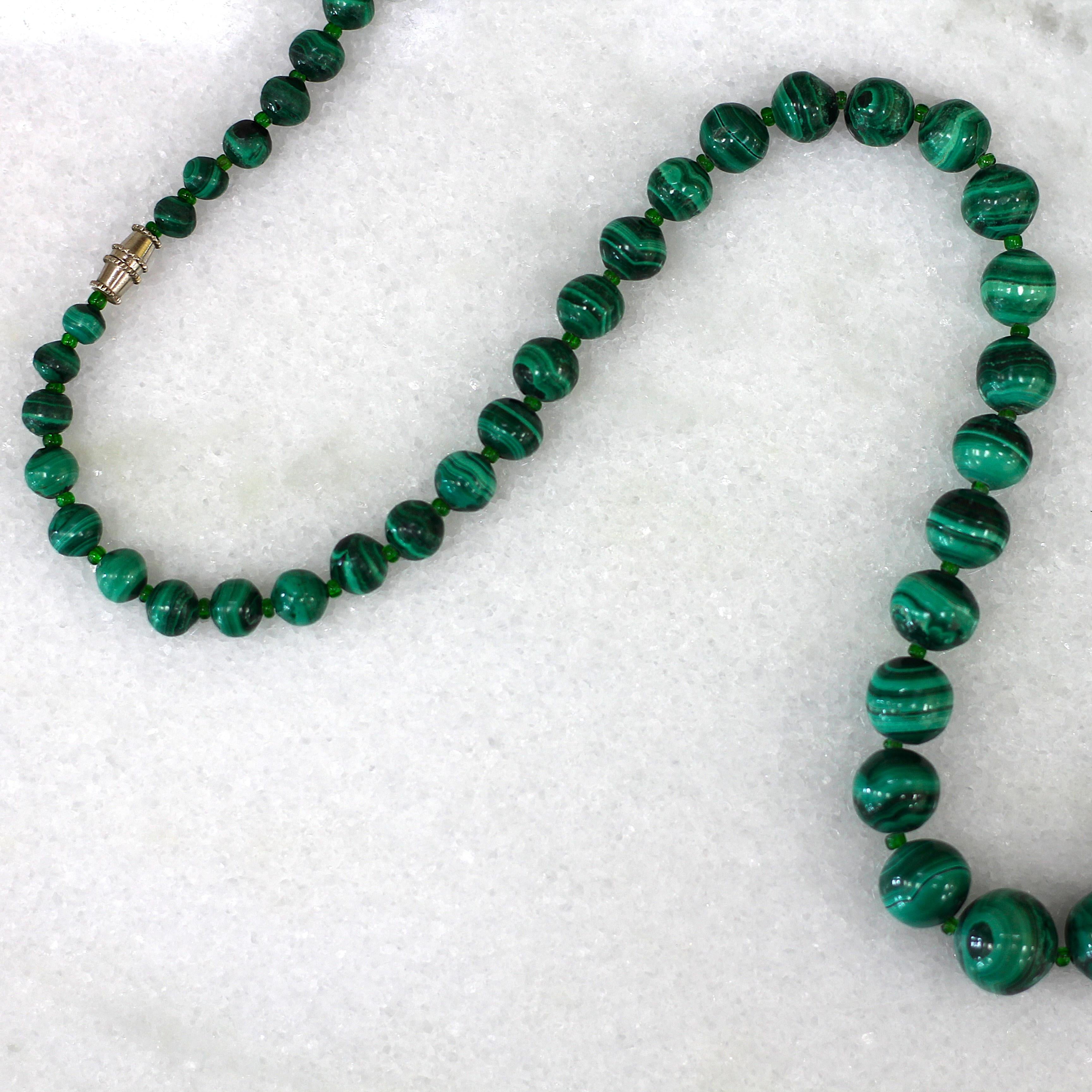 ESTATE Graduated Malachite Necklace