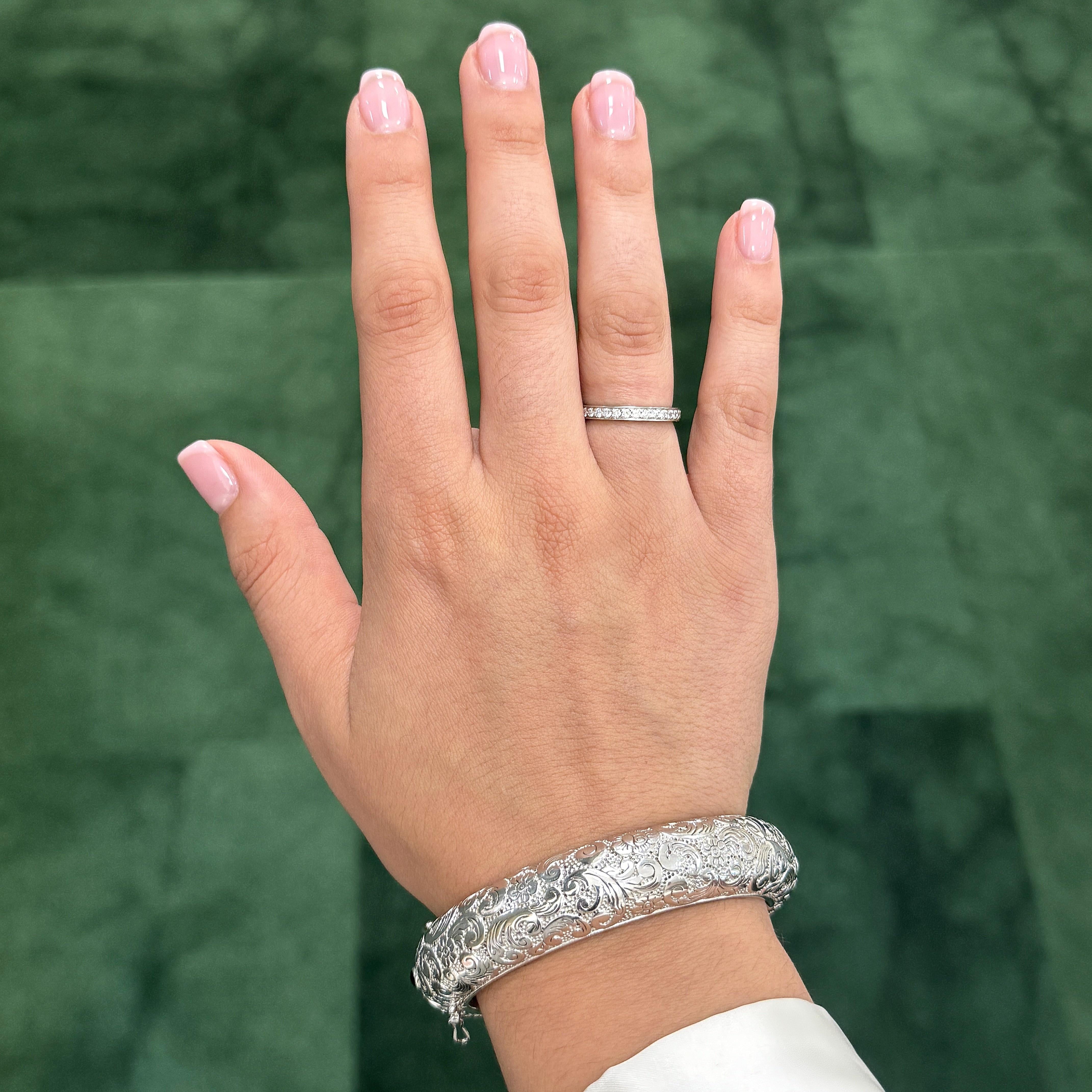 ESTATE Monica Rich Kosann Engraved Silver Bangle