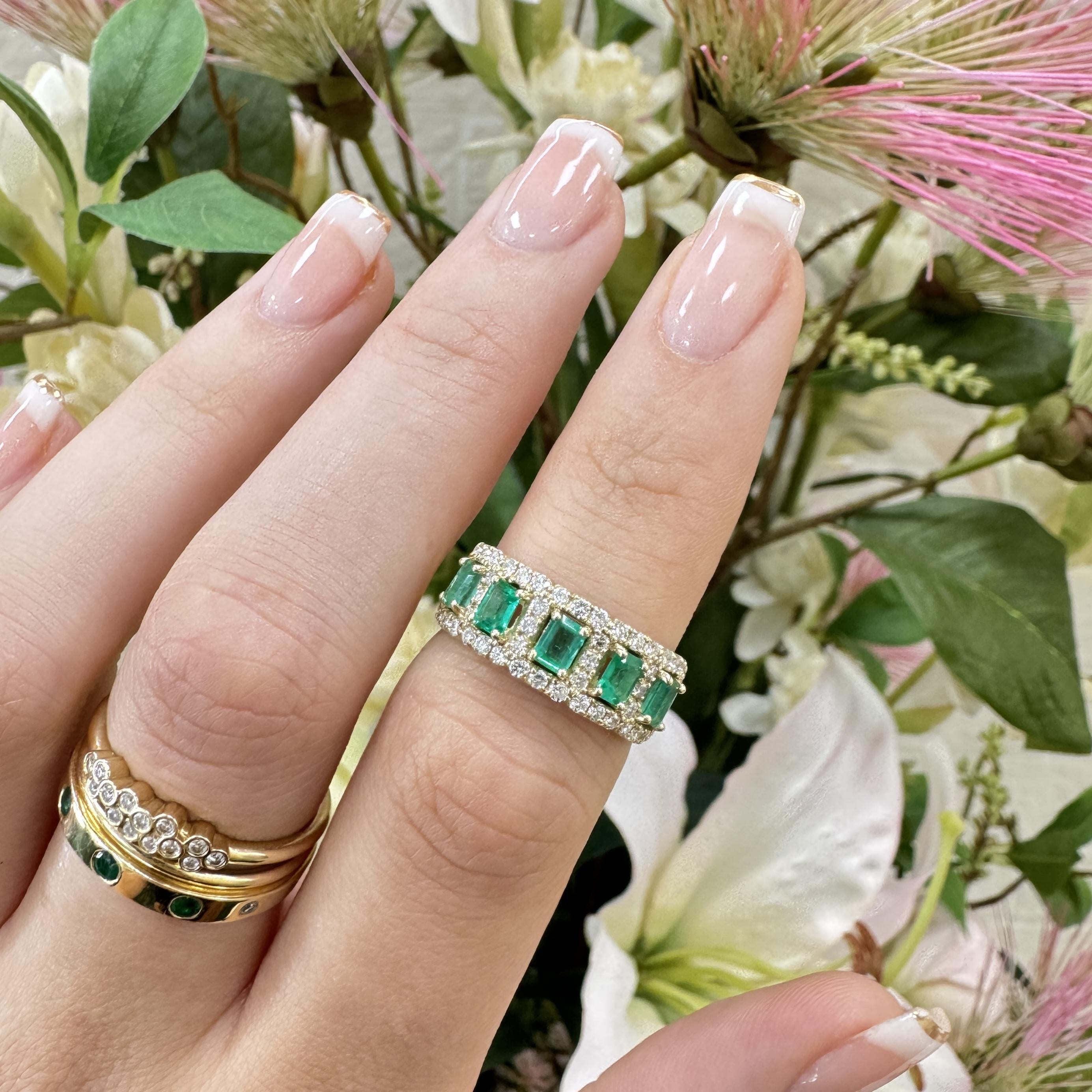 ESTATE Emerald and Diamond Ring