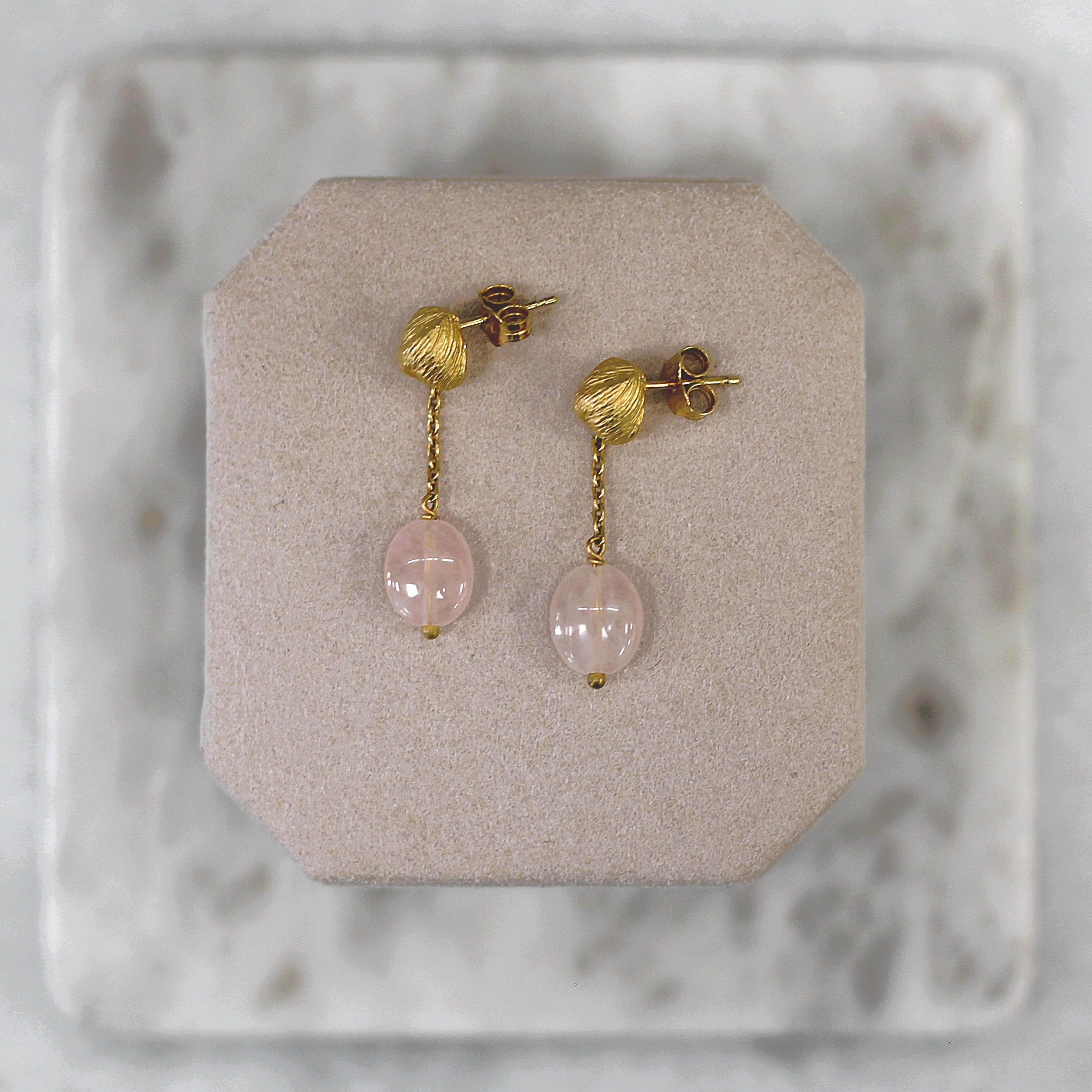 ESTATE Roberto Coin Rose Quartz Earrings