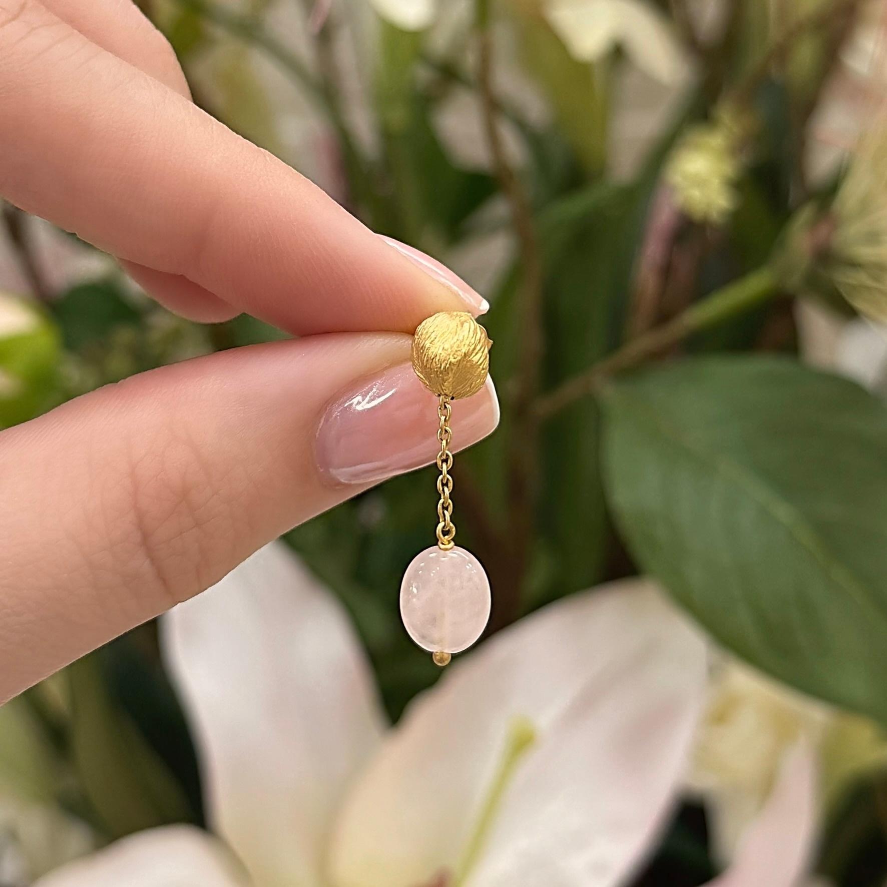 ESTATE Roberto Coin Rose Quartz Earrings