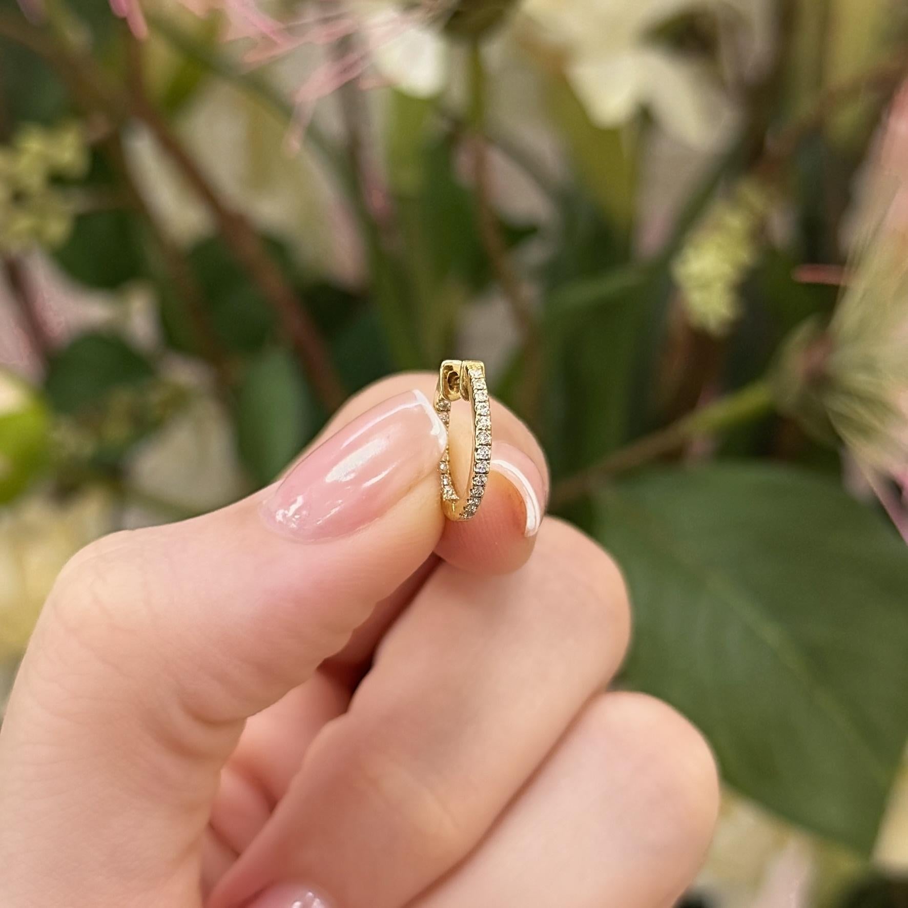 ESTATE Pair Diamond Hoop Earrings