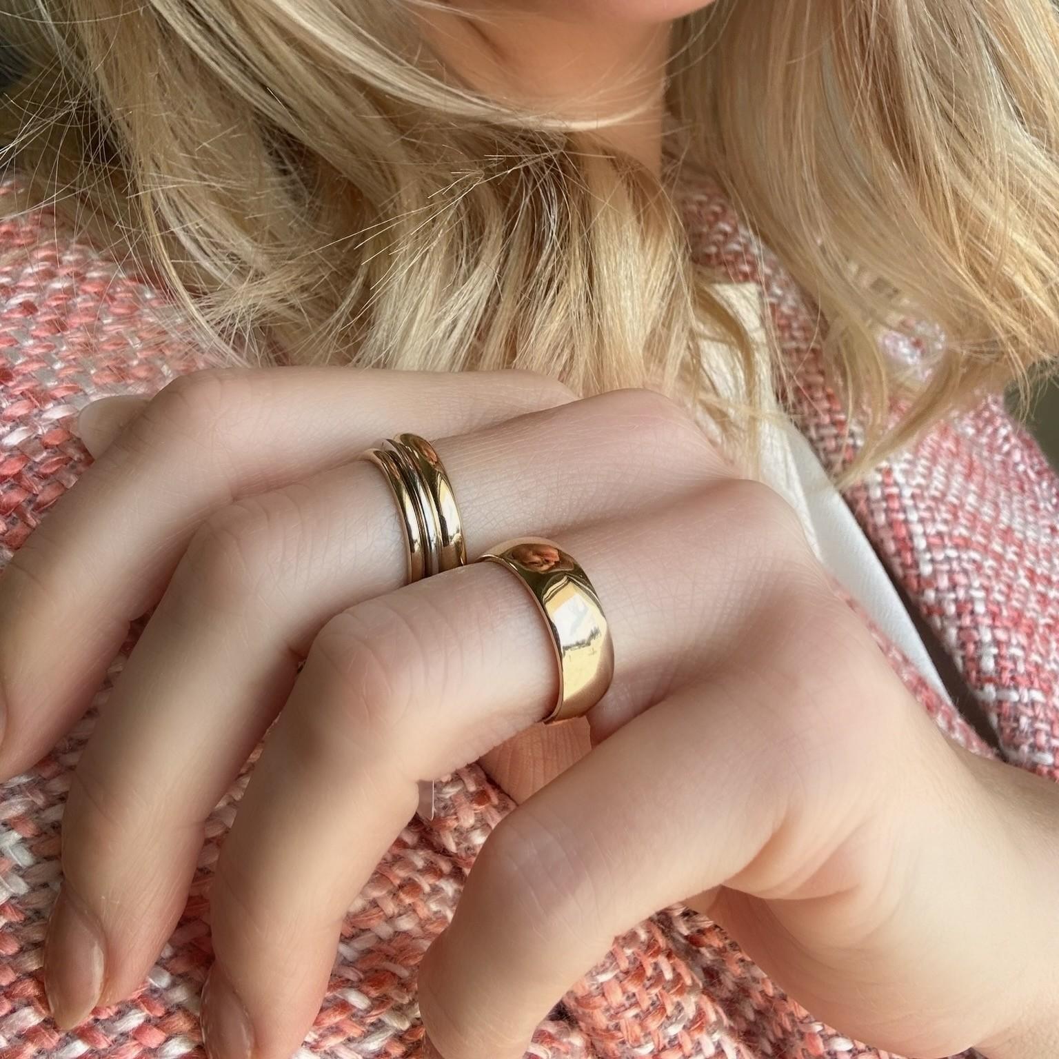 ESTATE Thick Gold Ring 6.75 mm