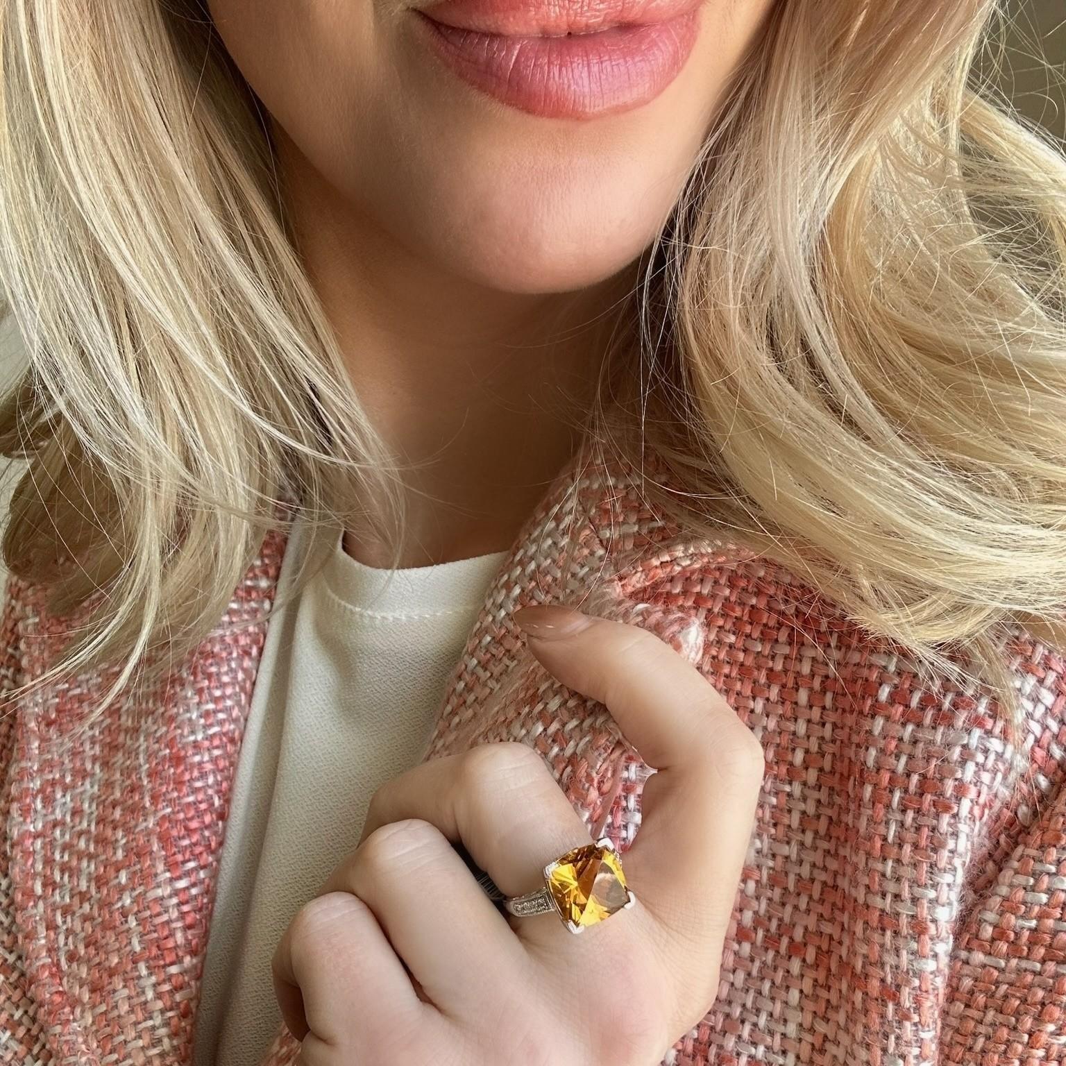 ESTATE Citrine & Garnet Ring