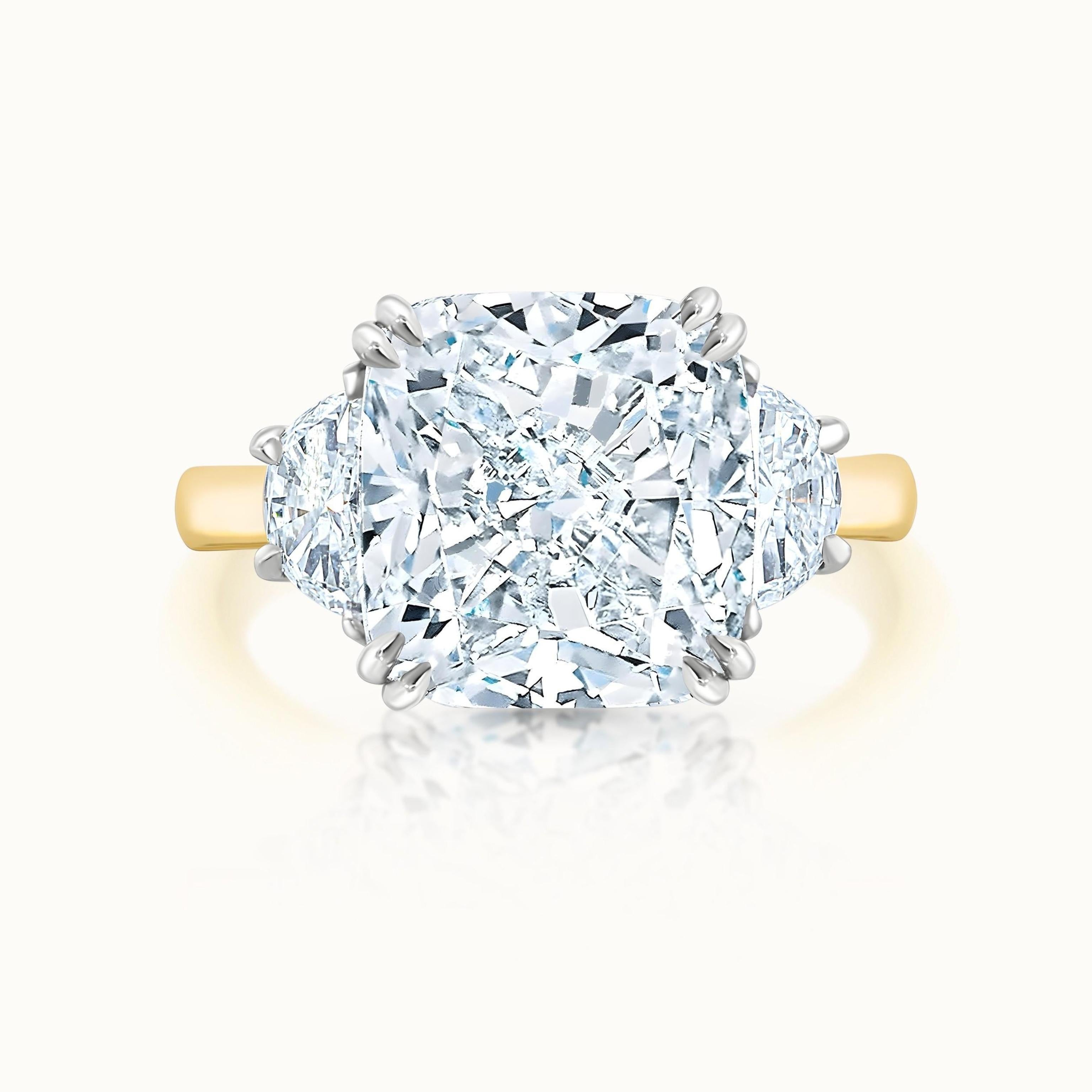 product image of Taylor 18K Yellow Gold Cushion Cut Diamond Three Stone Ring