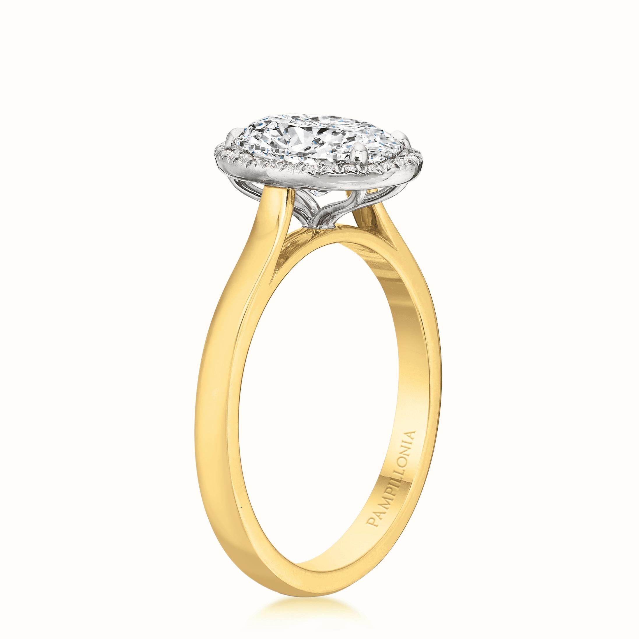 profile product image of Taylor 18K Yellow Gold Oval Diamond Halo Ring