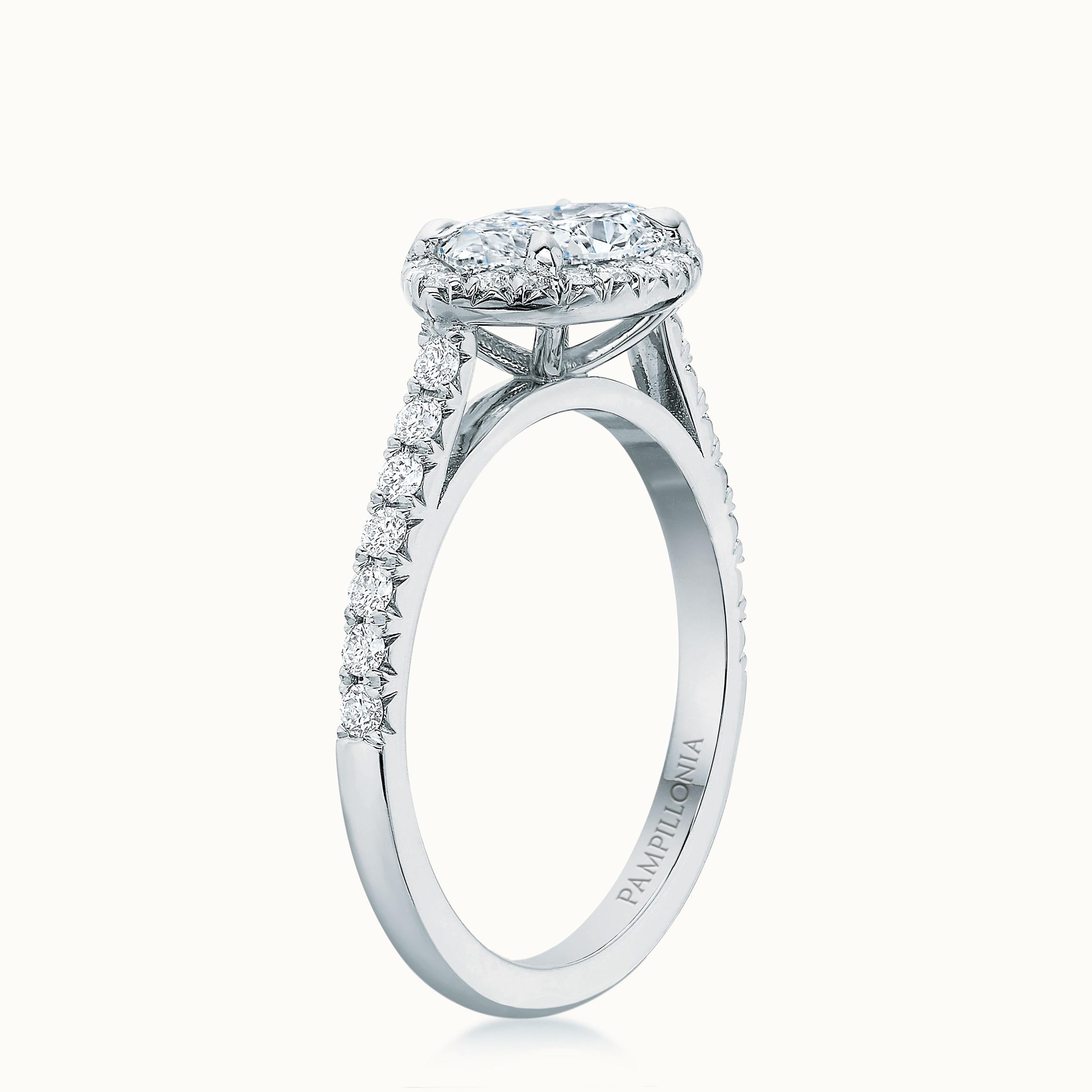 Profile Product image of Kate Platinum East West Marquise Diamond Halo Ring