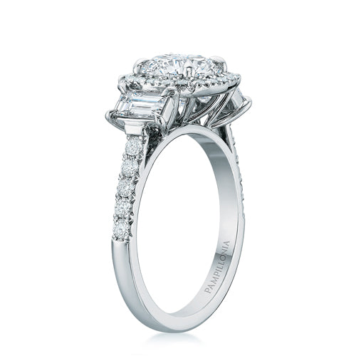 SOLD - Kate Three-Stone Round Halo