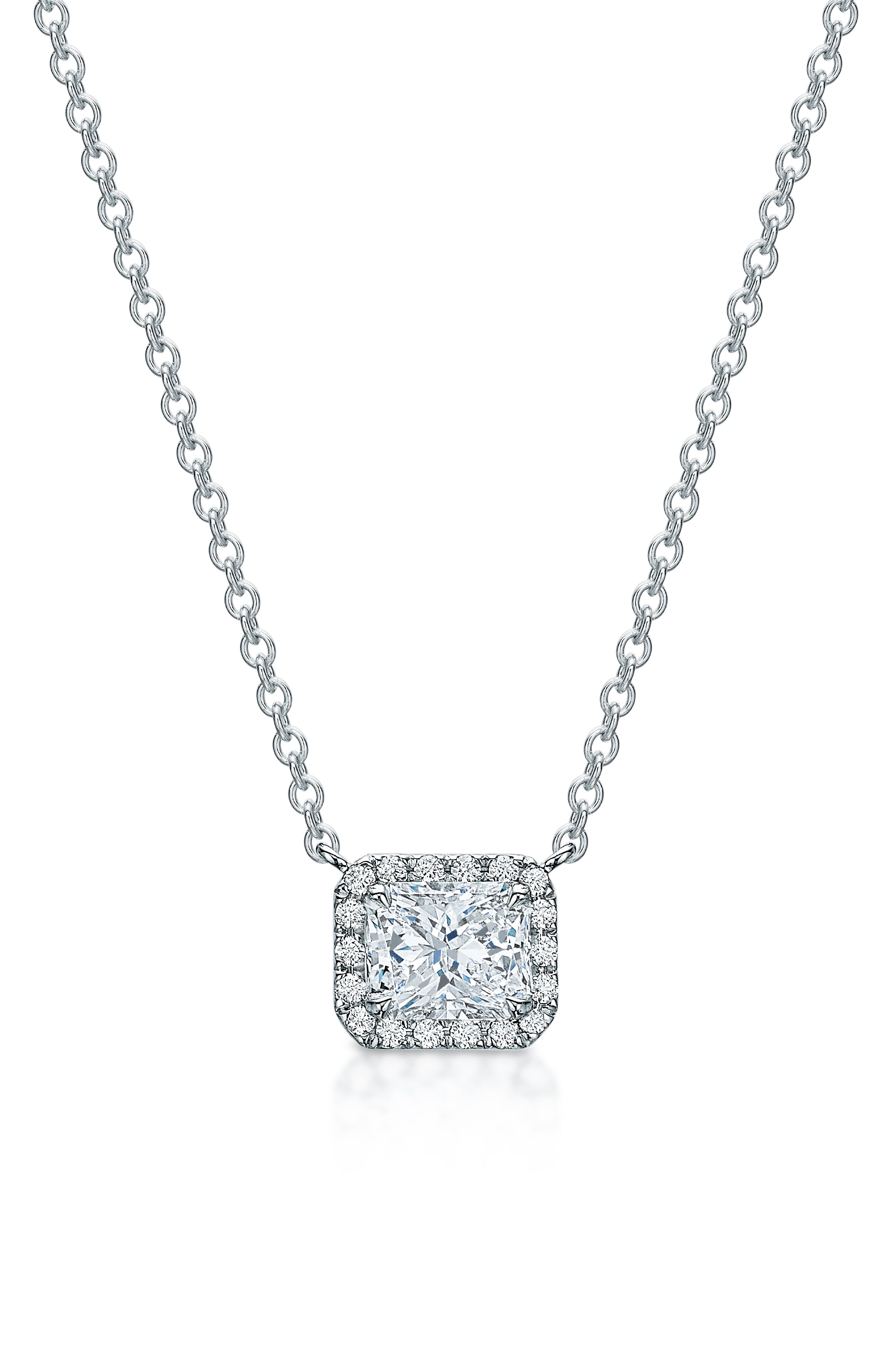 Radiant cut hot sale diamond pendant