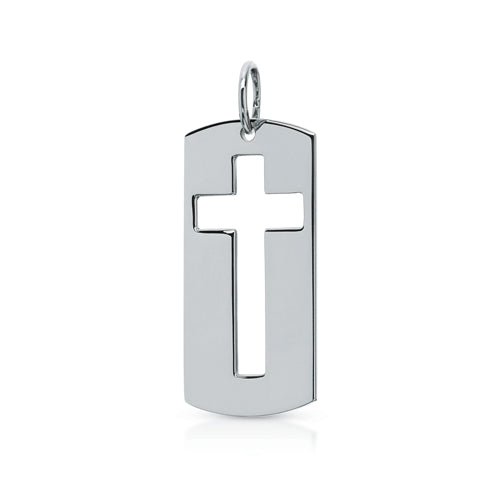 Signature Cross Tag Pendant Charm