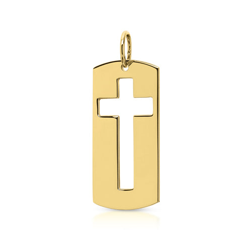 Signature Cross Tag Pendant Charm