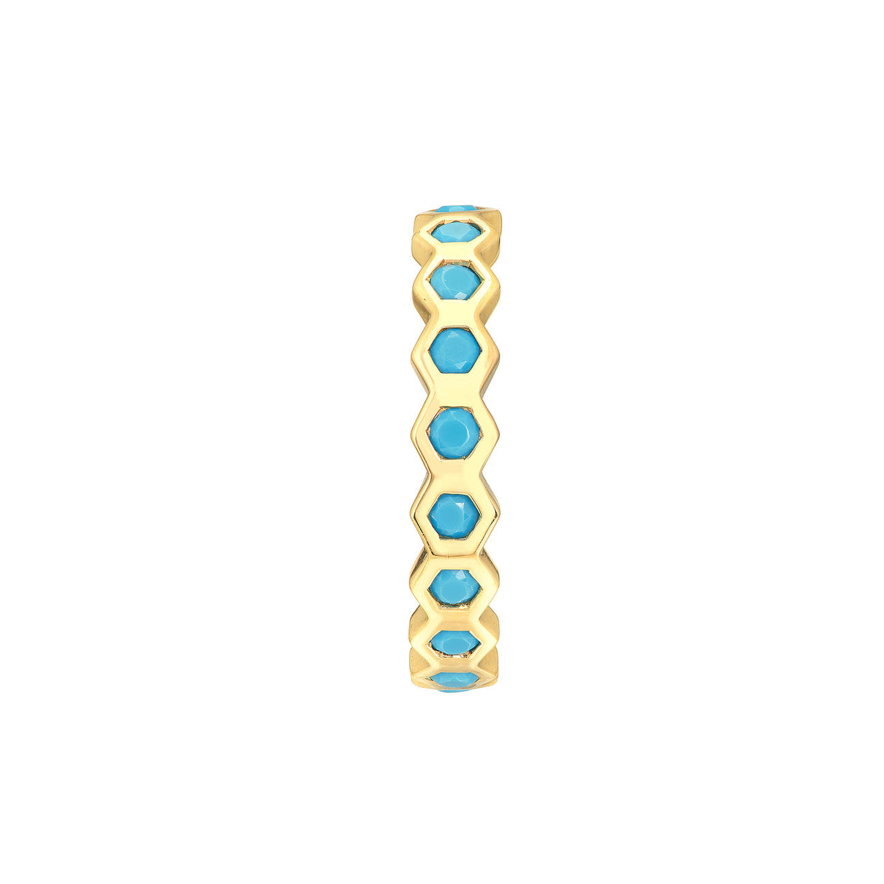 Honeycomb Turquoise Hoop Earrings