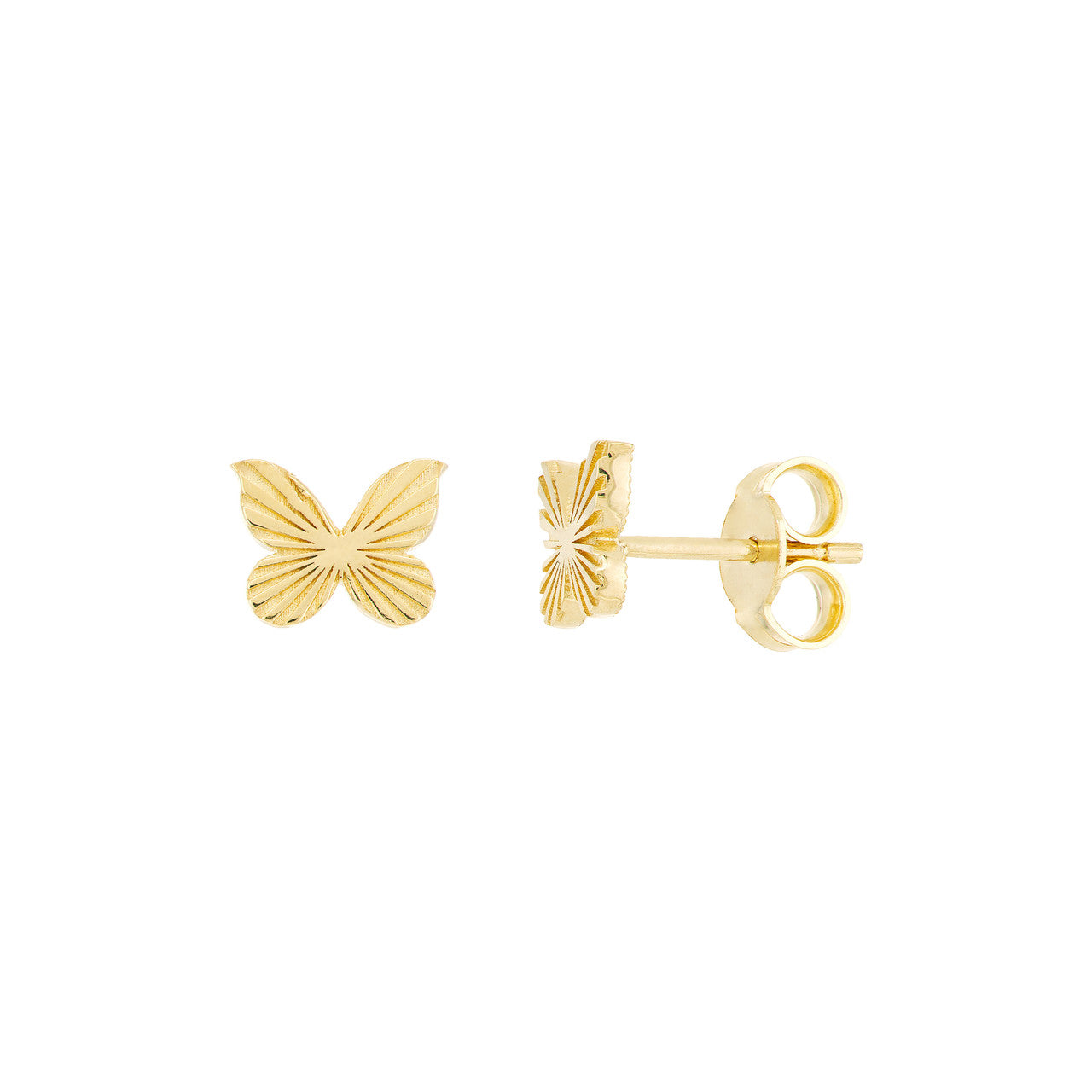 Fluted Butterfly Stud Earrings
