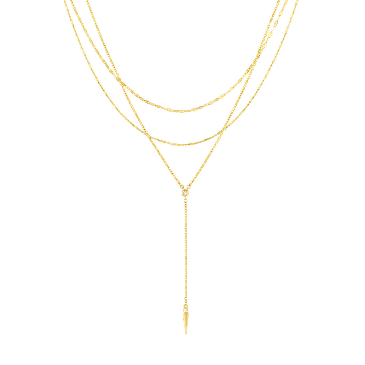 Trio Chain Diamond Lariat