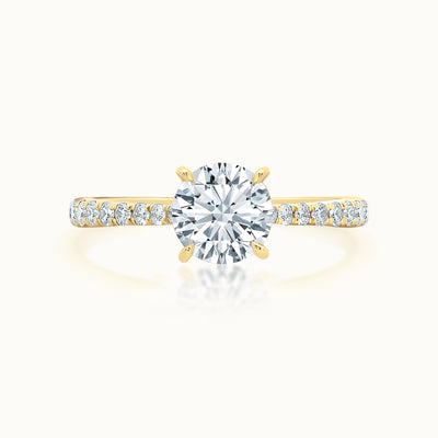 Lennon 18k Yellow Gold Round Diamond Solitaire 1.02 ct
