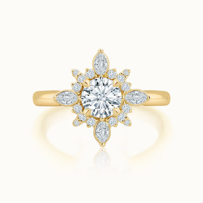 Floral Halo Round Diamond