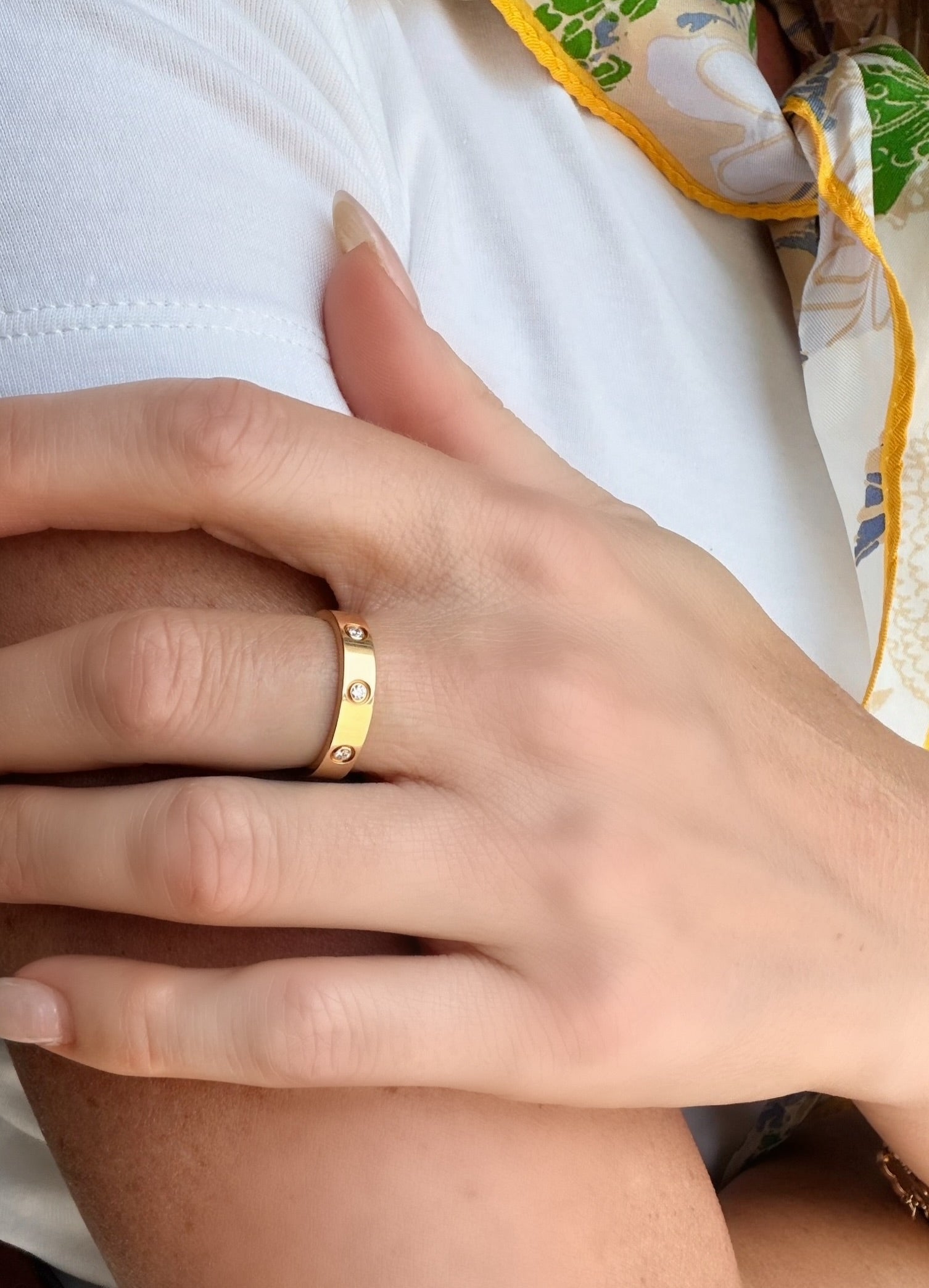 ESTATE 18k Yellow Gold Cartier Love Diamond Band