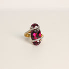 ESTATE Bellarri 18k Yellow Gold Pyrope Garnet & Diamond Ring