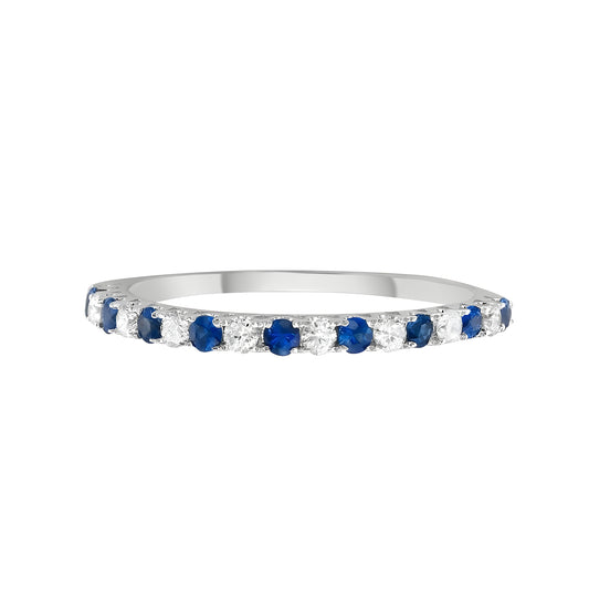 Alternating Diamond and Sapphire Band