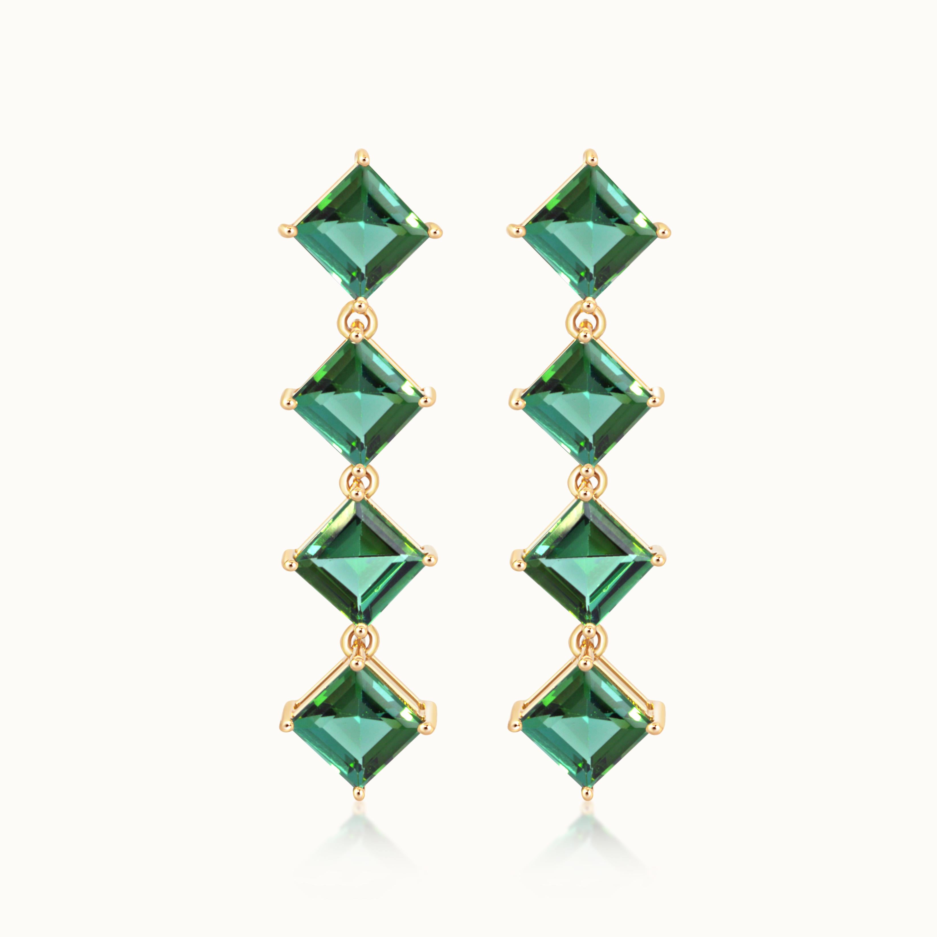 Green Tourmaline Drop Earrings