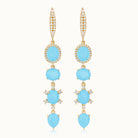 Turquoise & Diamond Dangle Earrings
