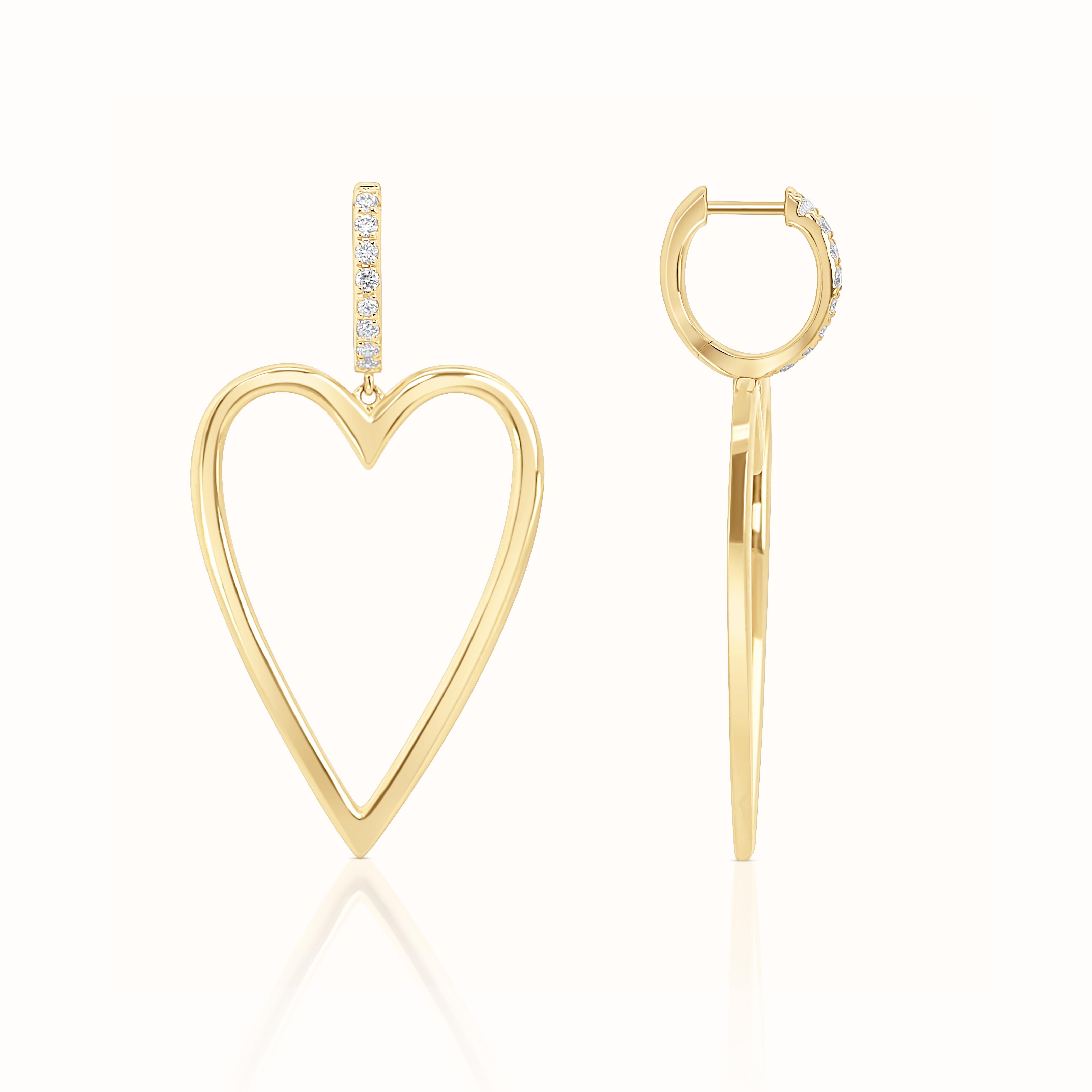 Open Heart Dangle Earrings