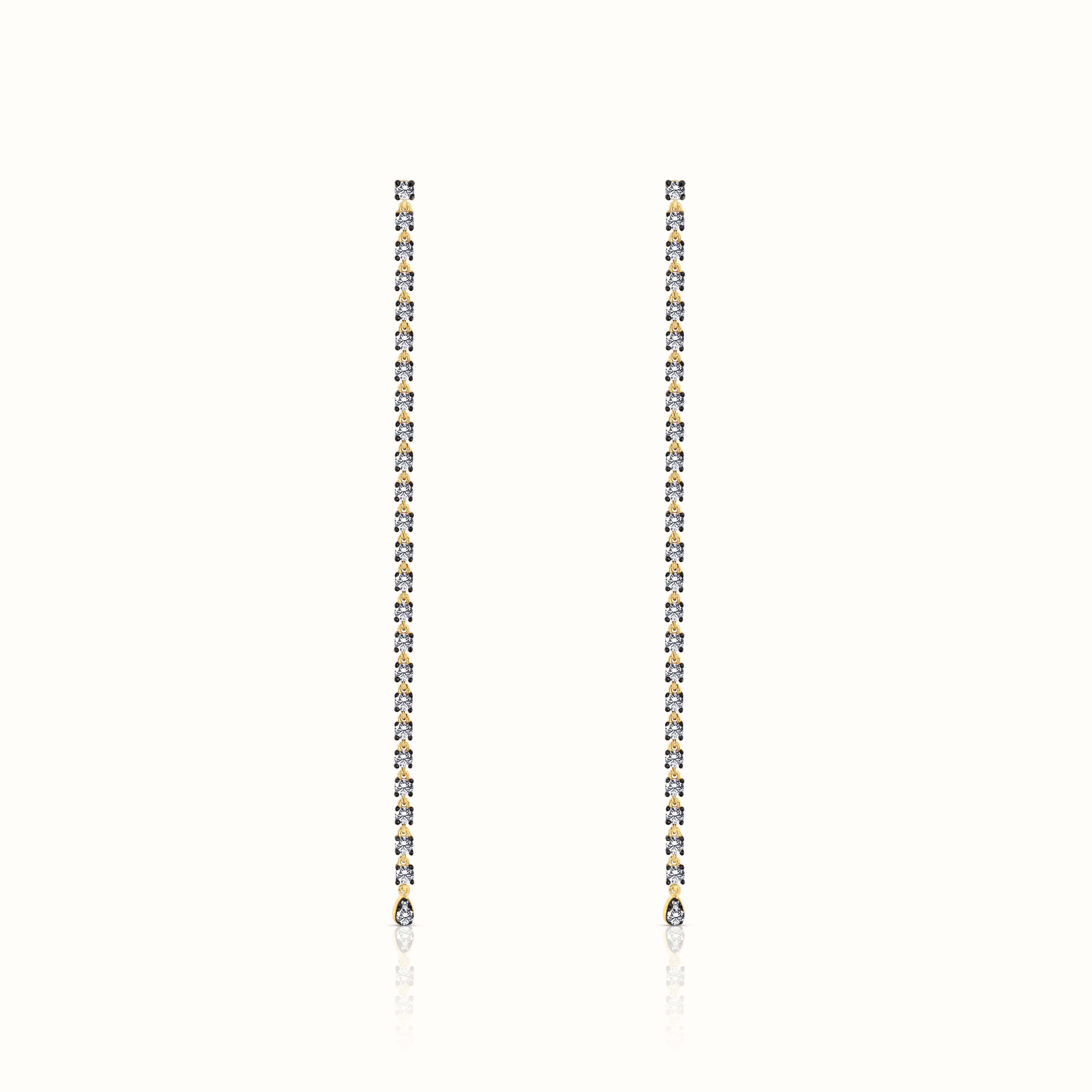 Blackened Prong Diamond Drop Earrings