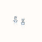 Round & Baguette Diamond Studs