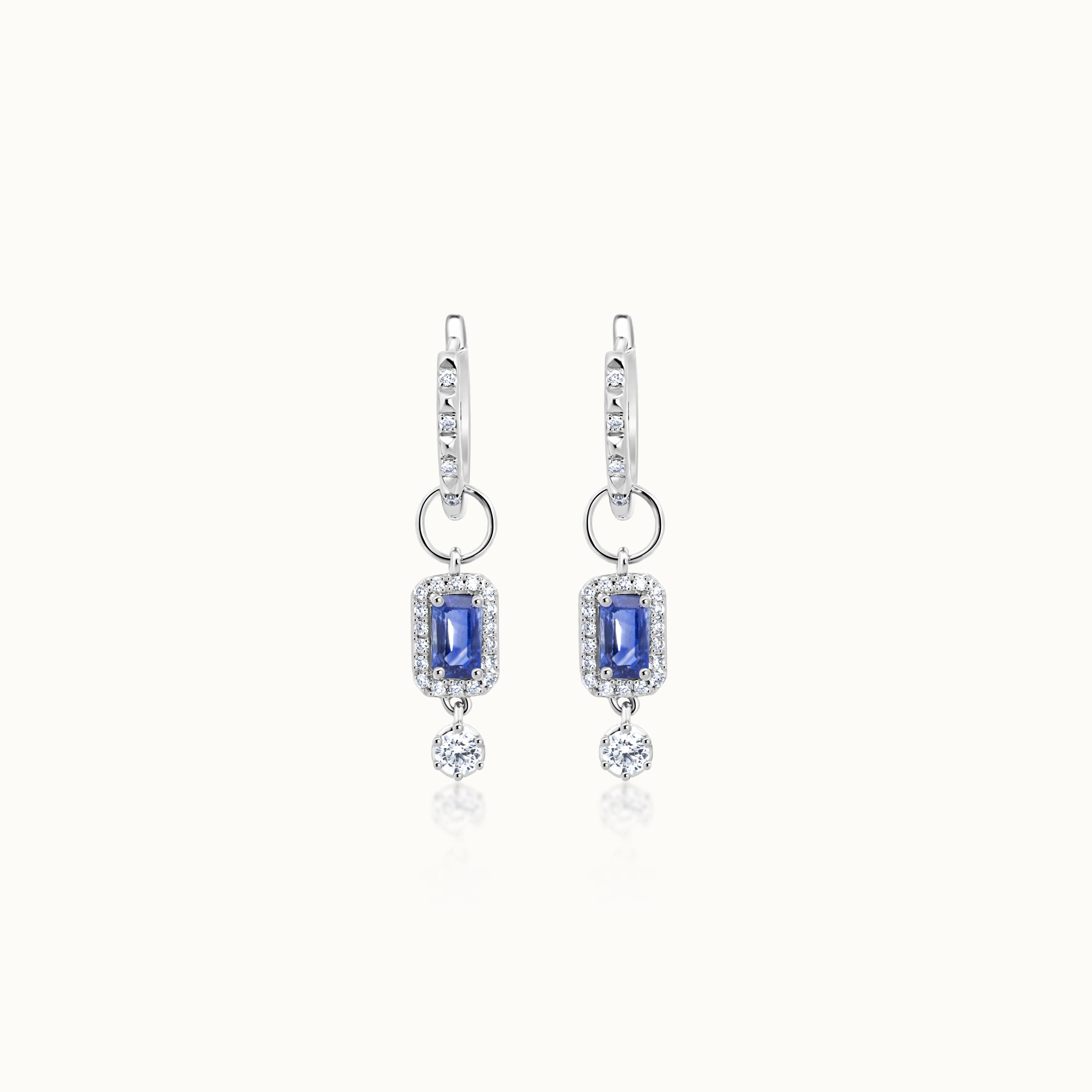 Diamond & Sapphire Dangle Earrings