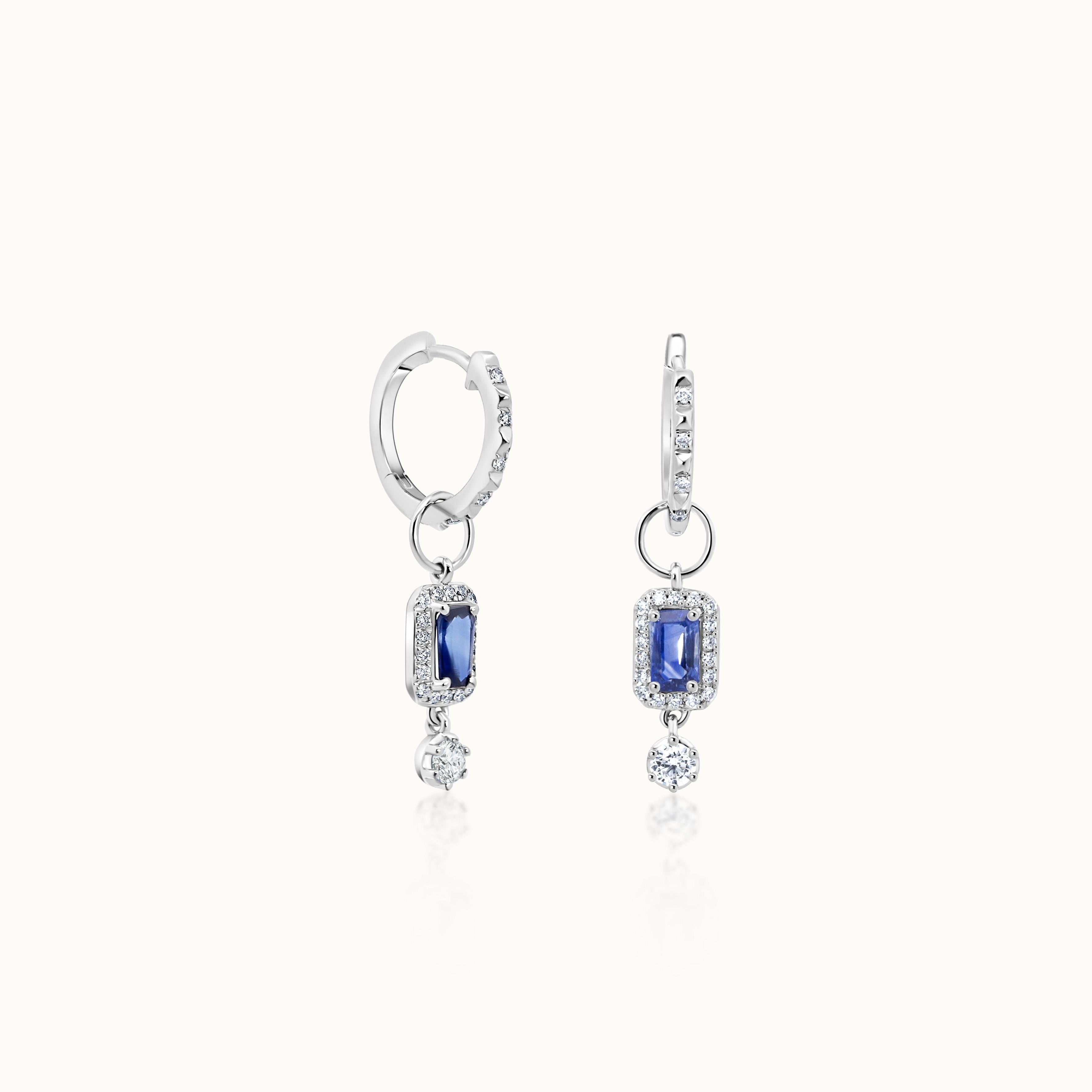 Diamond & Sapphire Dangle Earrings