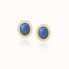 Labradorite Diamond Halo Studs