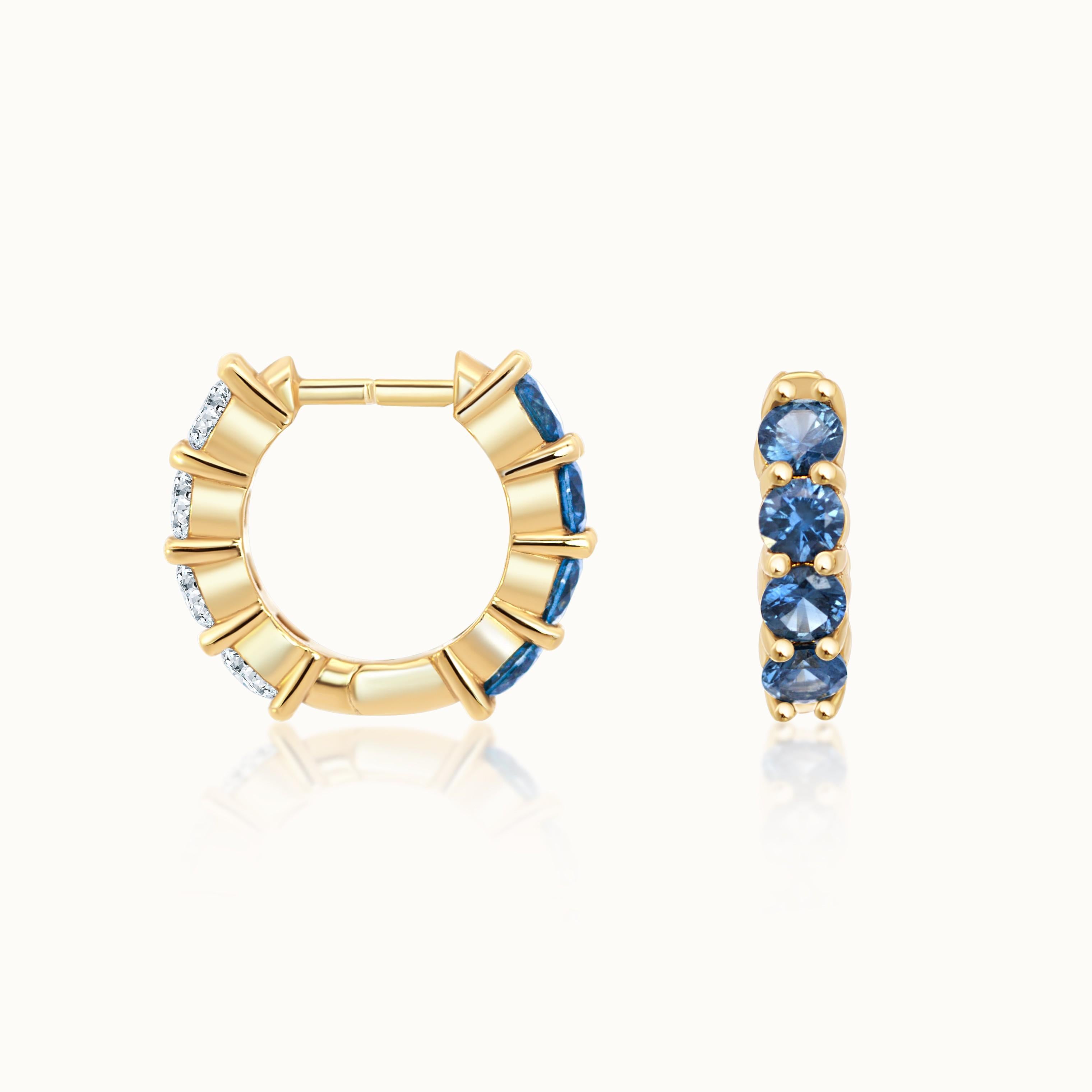 Savannah Reversible Sapphire & Diamond Huggies