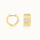Wide Fluted Diamond Huggies