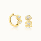 Bezel Set Pear Diamond Huggies