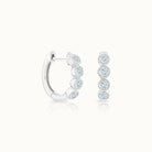 Round Bezel Diamond Huggies