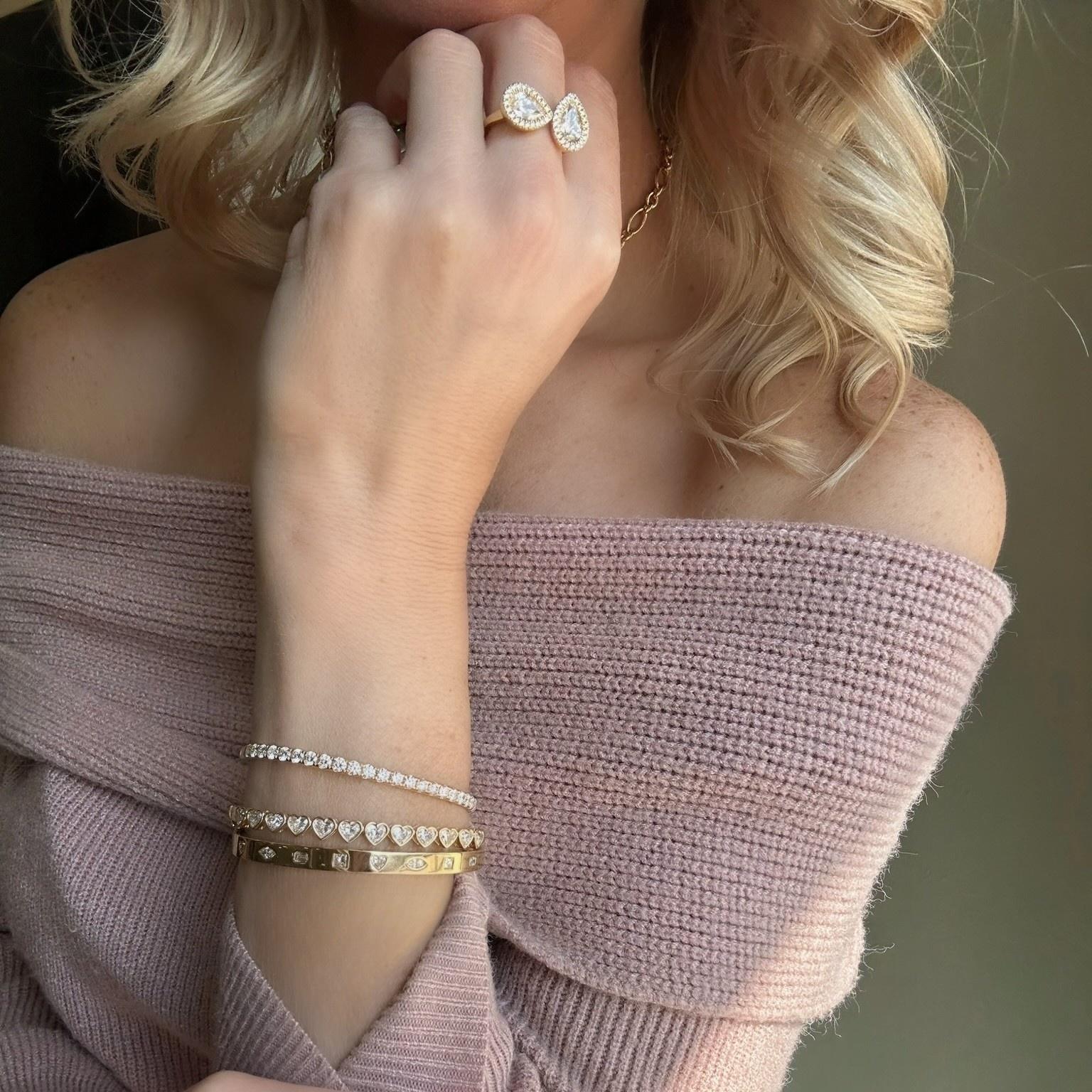 Diamond French Set Bangle