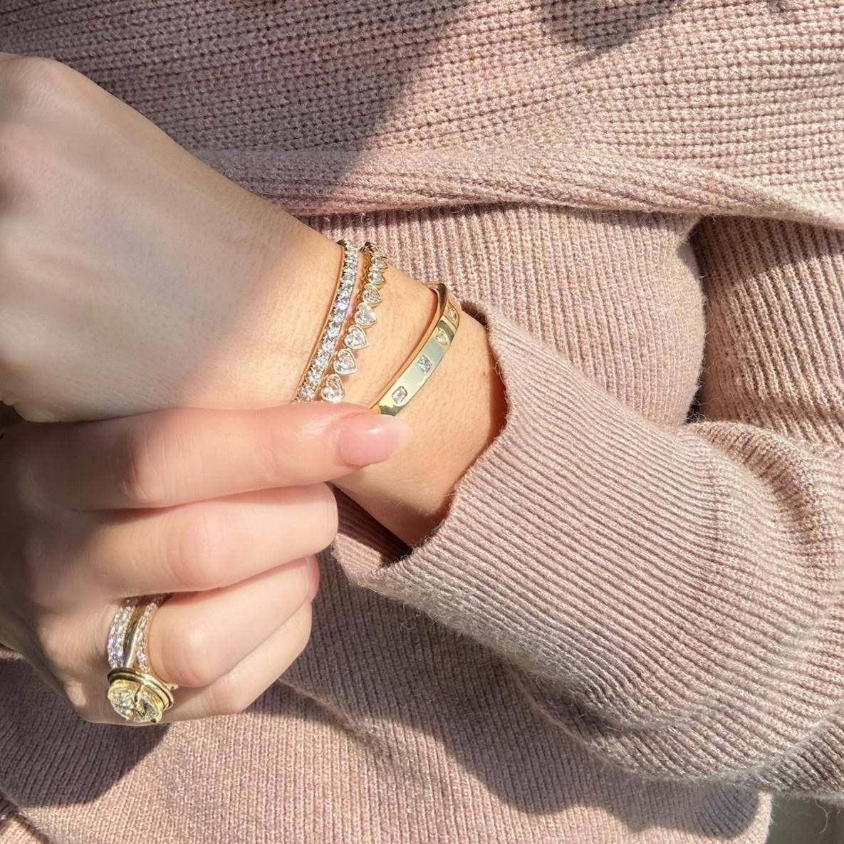 Diamond French Set Bangle