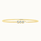 Triple Bezel Set Diamond Hook Bangle