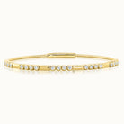 Four Diamond Bezel Set Station Flex Bracelet