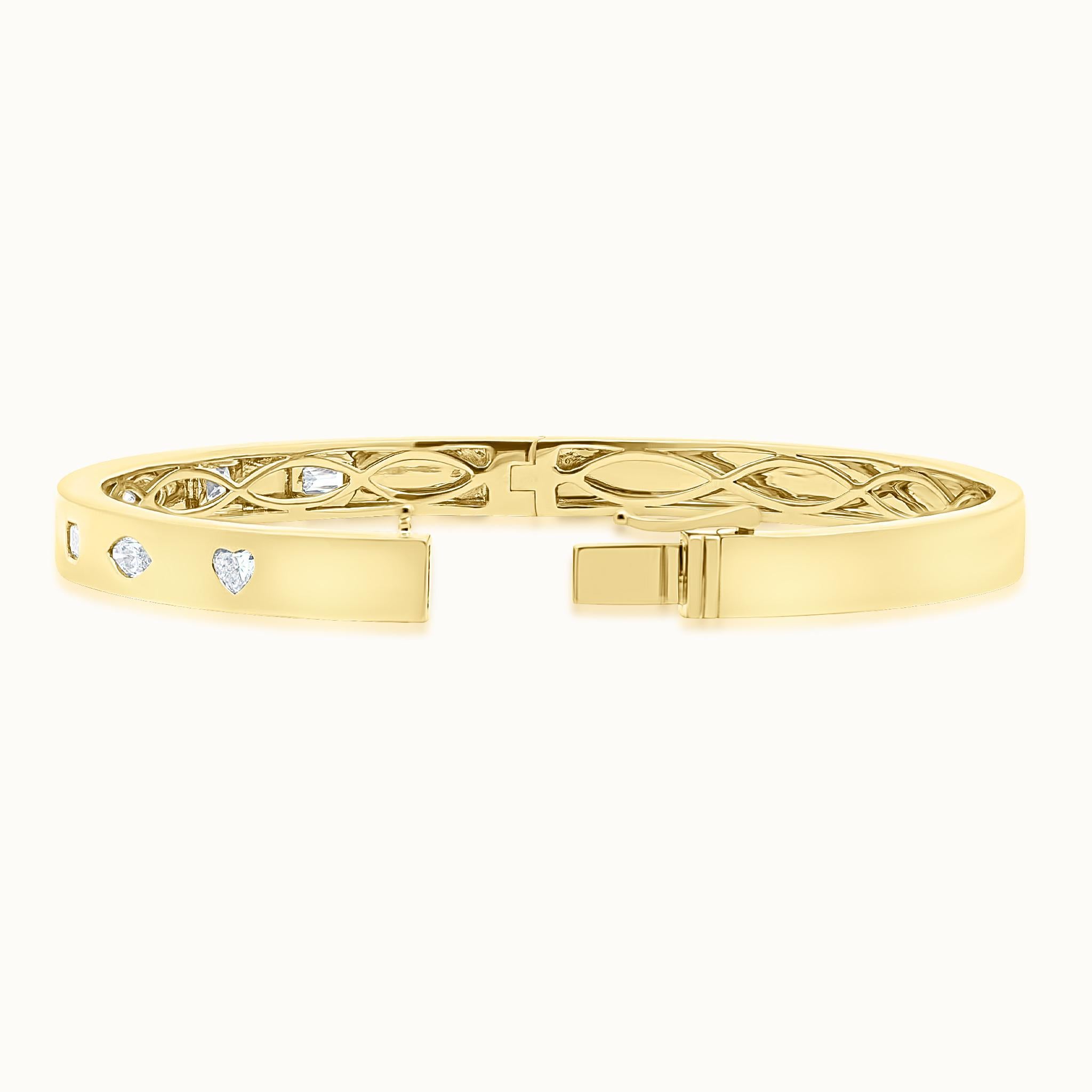 Mixed Shape Burnished Diamond Bangle