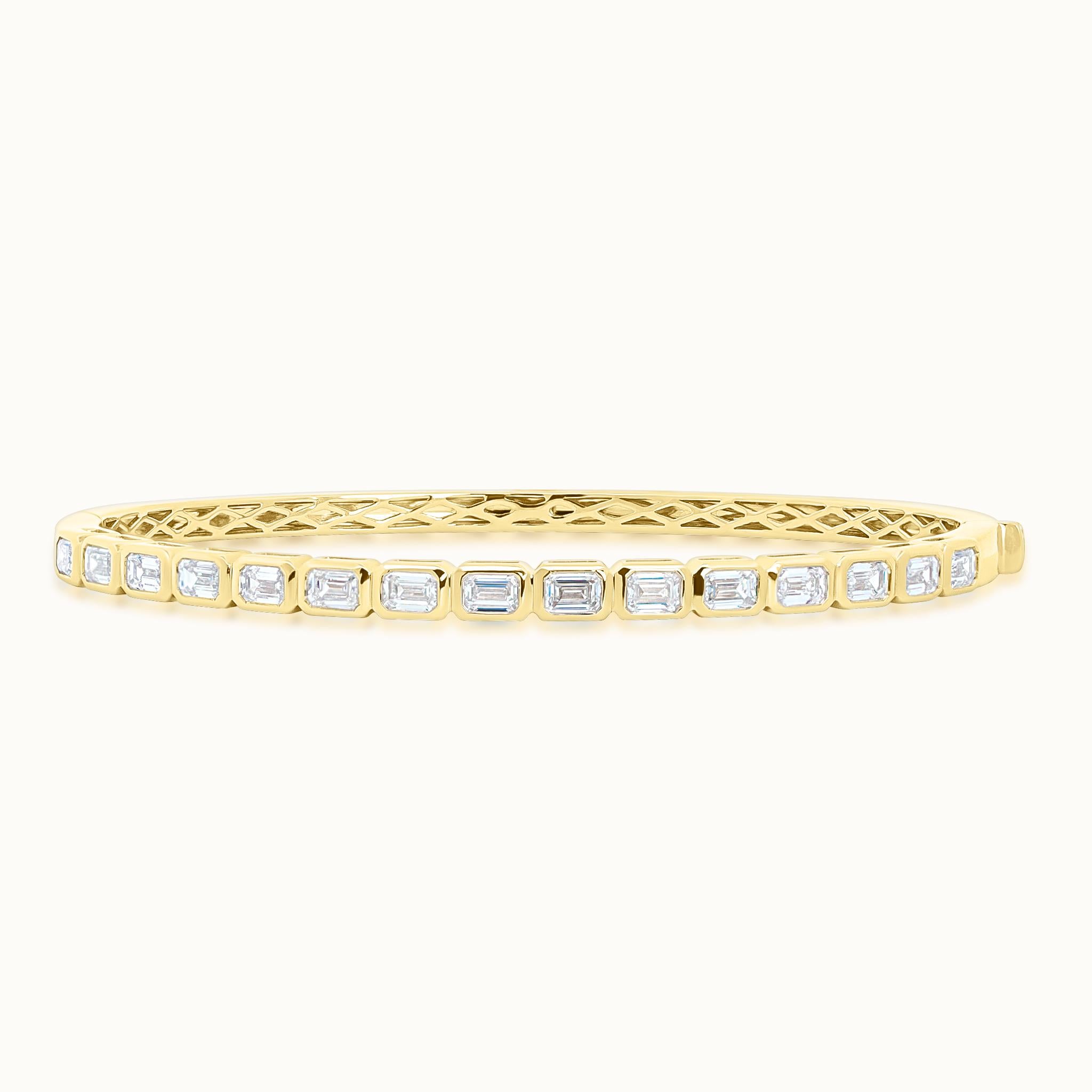 Emerald Cut East West Diamond Bangle